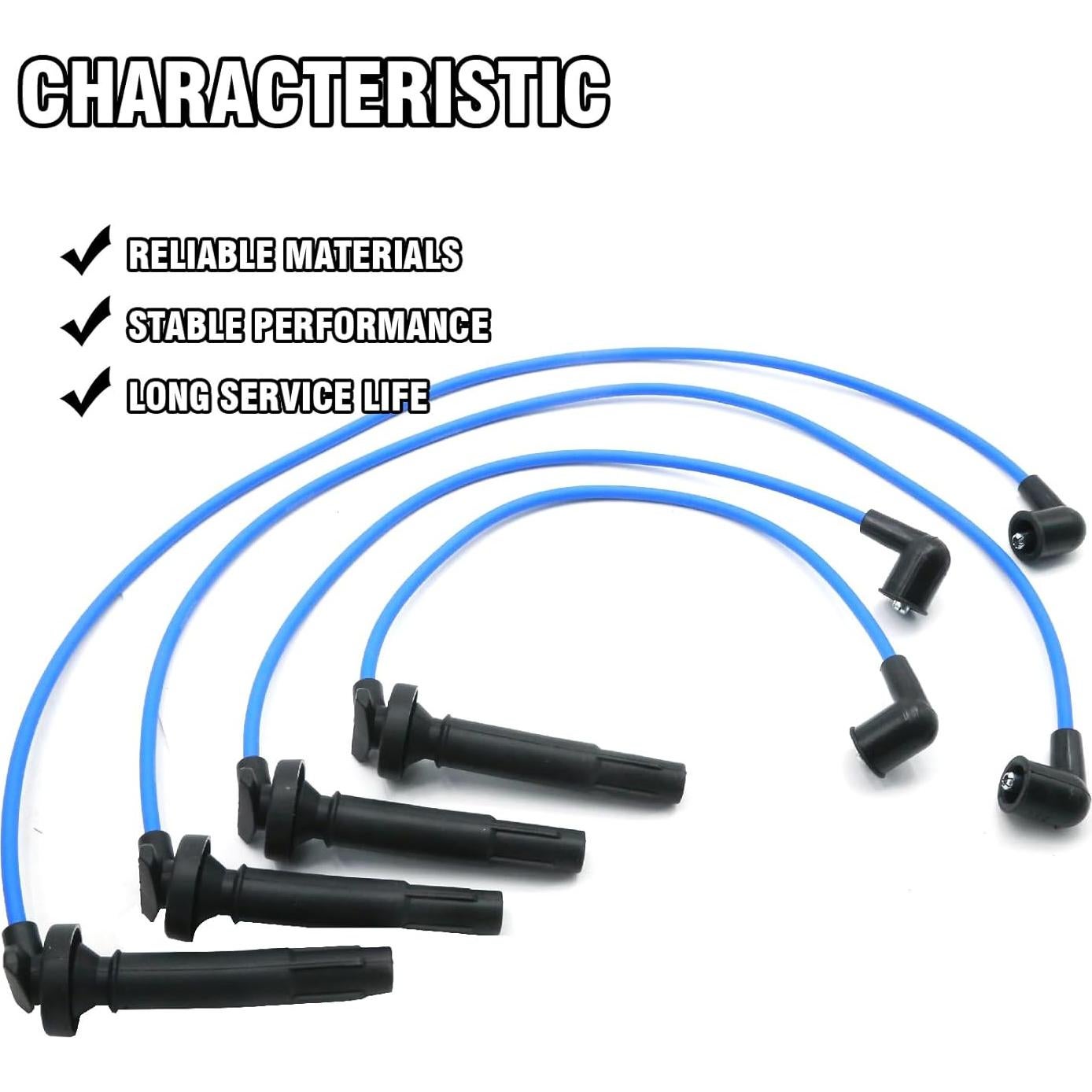 Paquete de 4 Bujías de Iridio y Cables Vkinman para Subaru y Saab