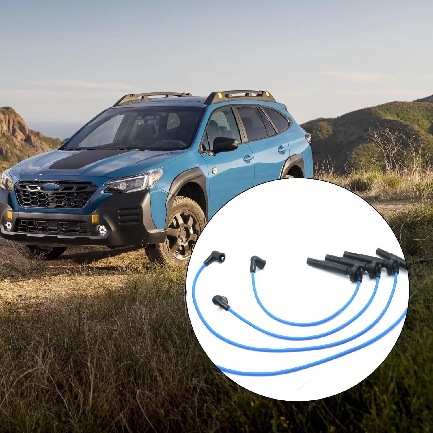 Paquete de 4 Bujías de Iridio y Cables Vkinman para Subaru y Saab