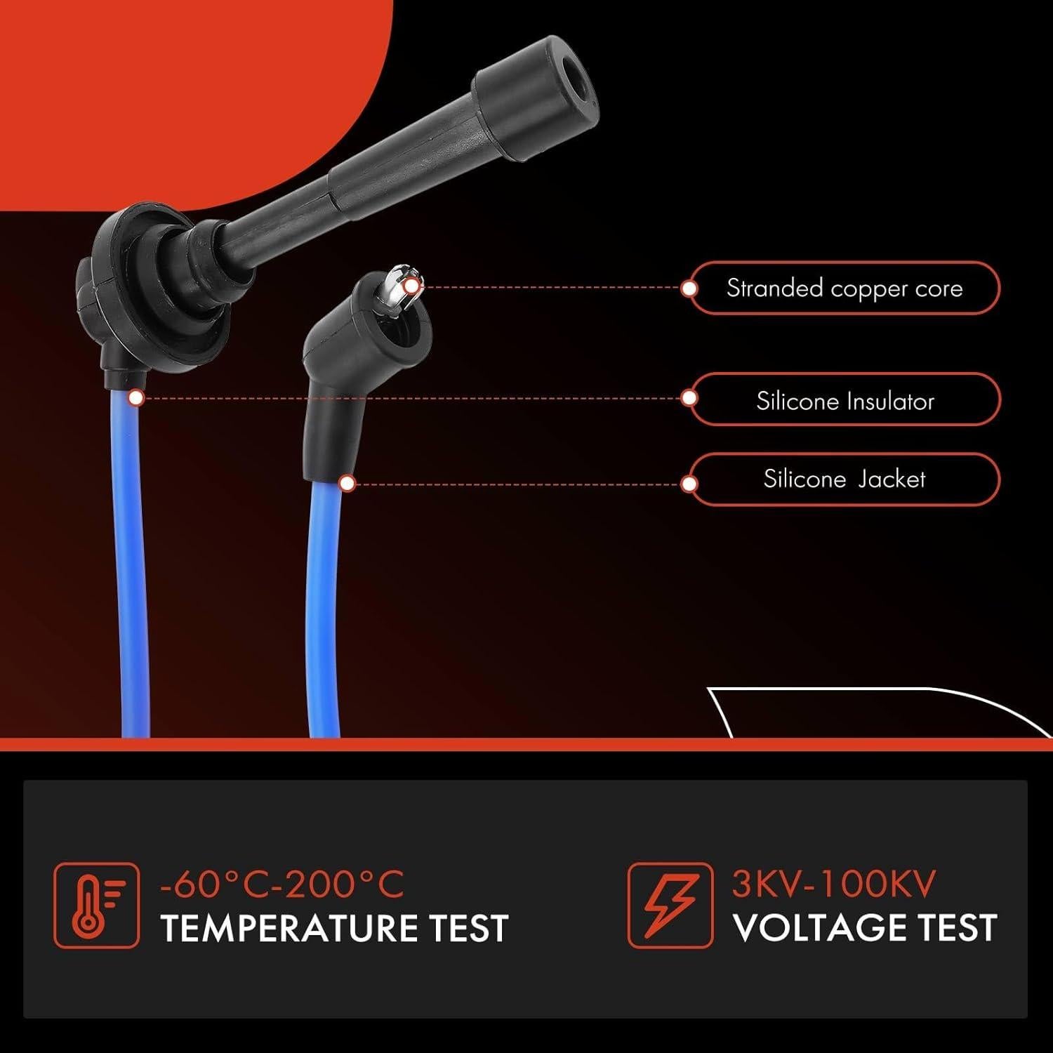 Cables de Bujía A-Premium 5 para Toyota Corolla 1985-1987 1.6L
