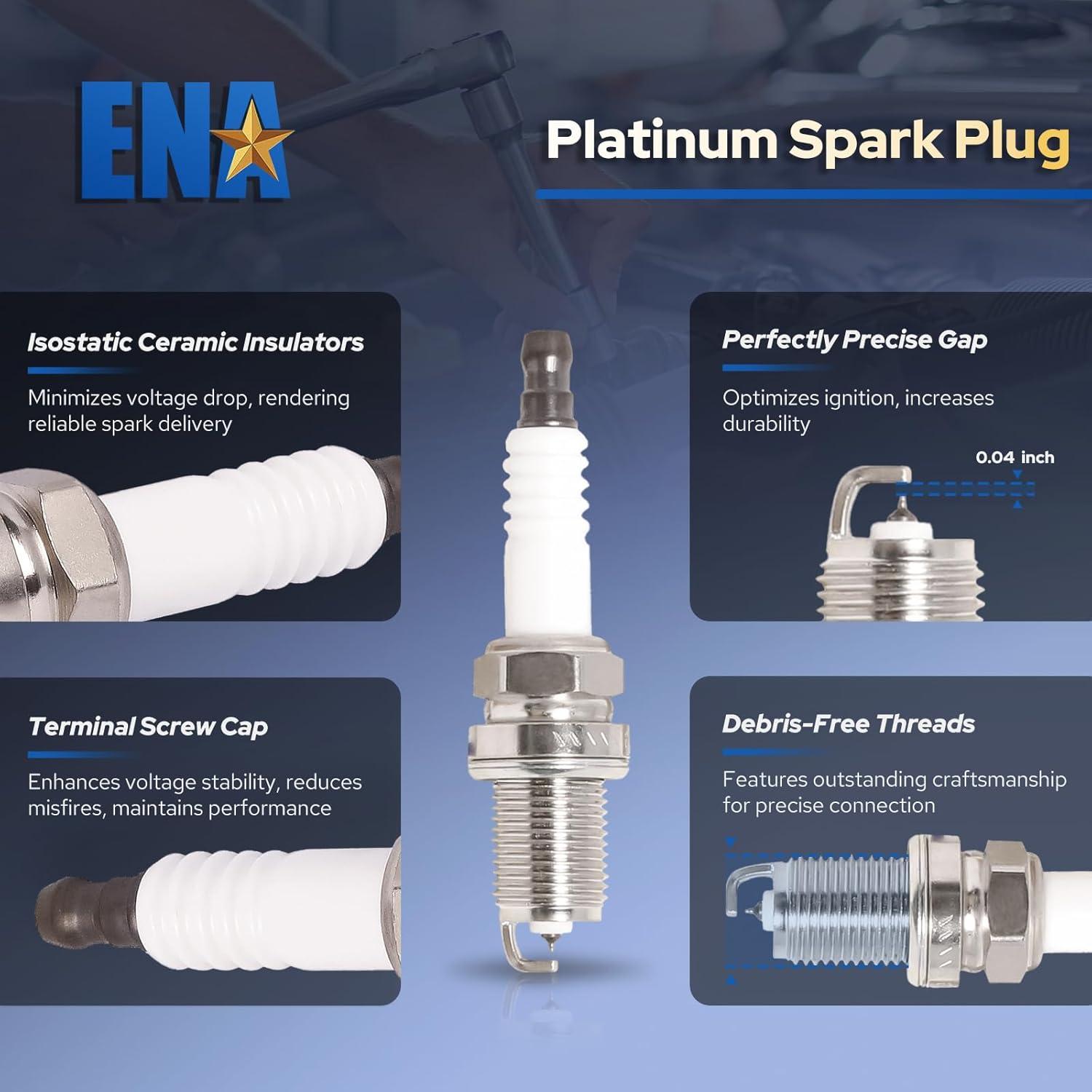 ENA Juego de 3 Bobinas de Encendido y 6 Bujías Platino para Toyota