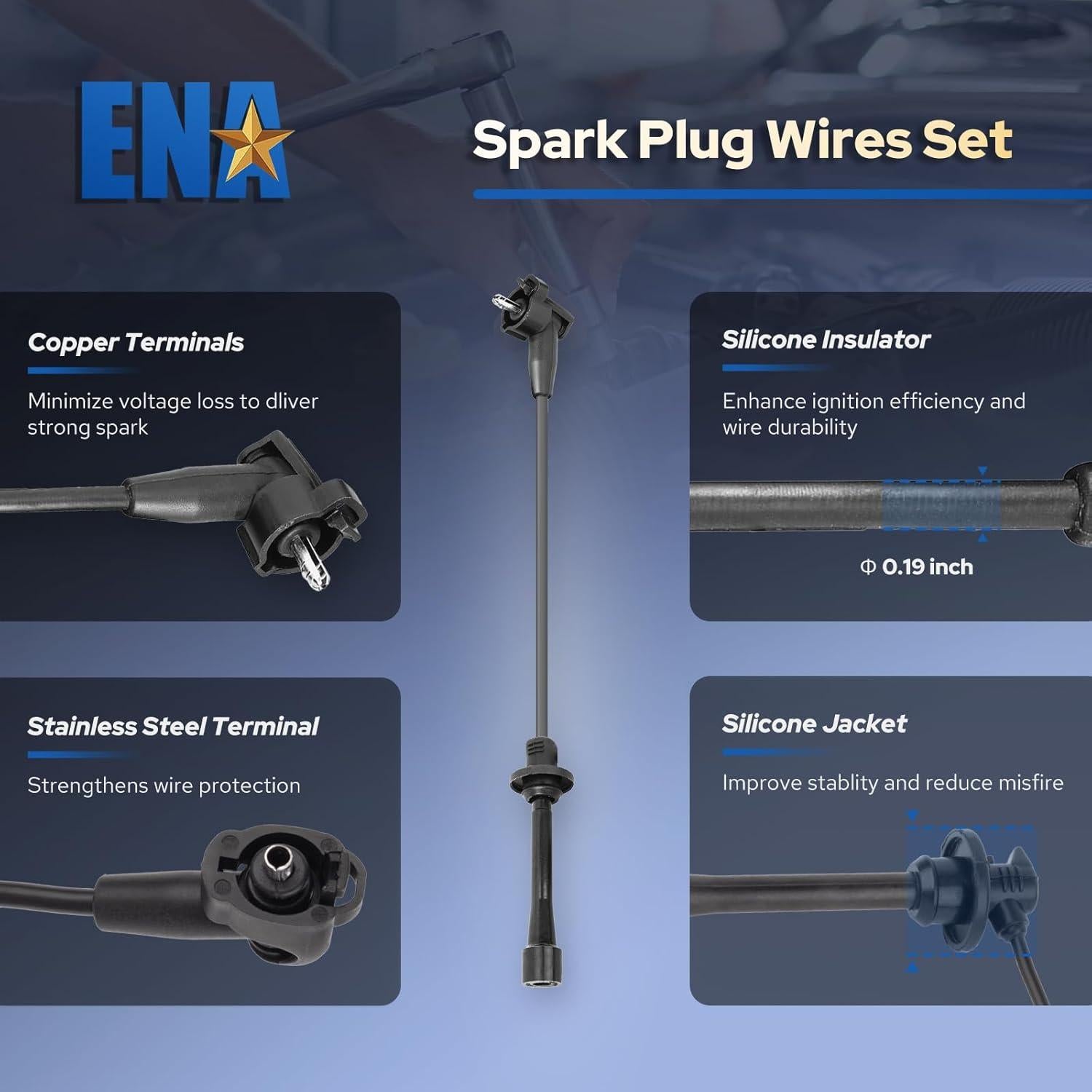 ENA Juego de 3 Bobinas de Encendido y 6 Bujías Platino para Toyota