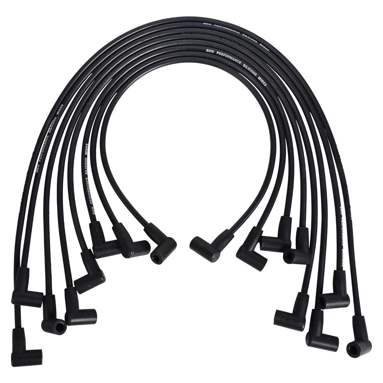 Juego de Cables de Bujía Silicona RLP 8mm Negro para Chevy GMC