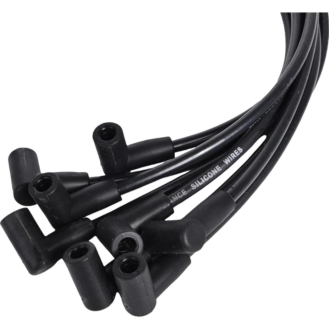 Juego de Cables de Bujía Silicona RLP 8mm Negro para Chevy GMC