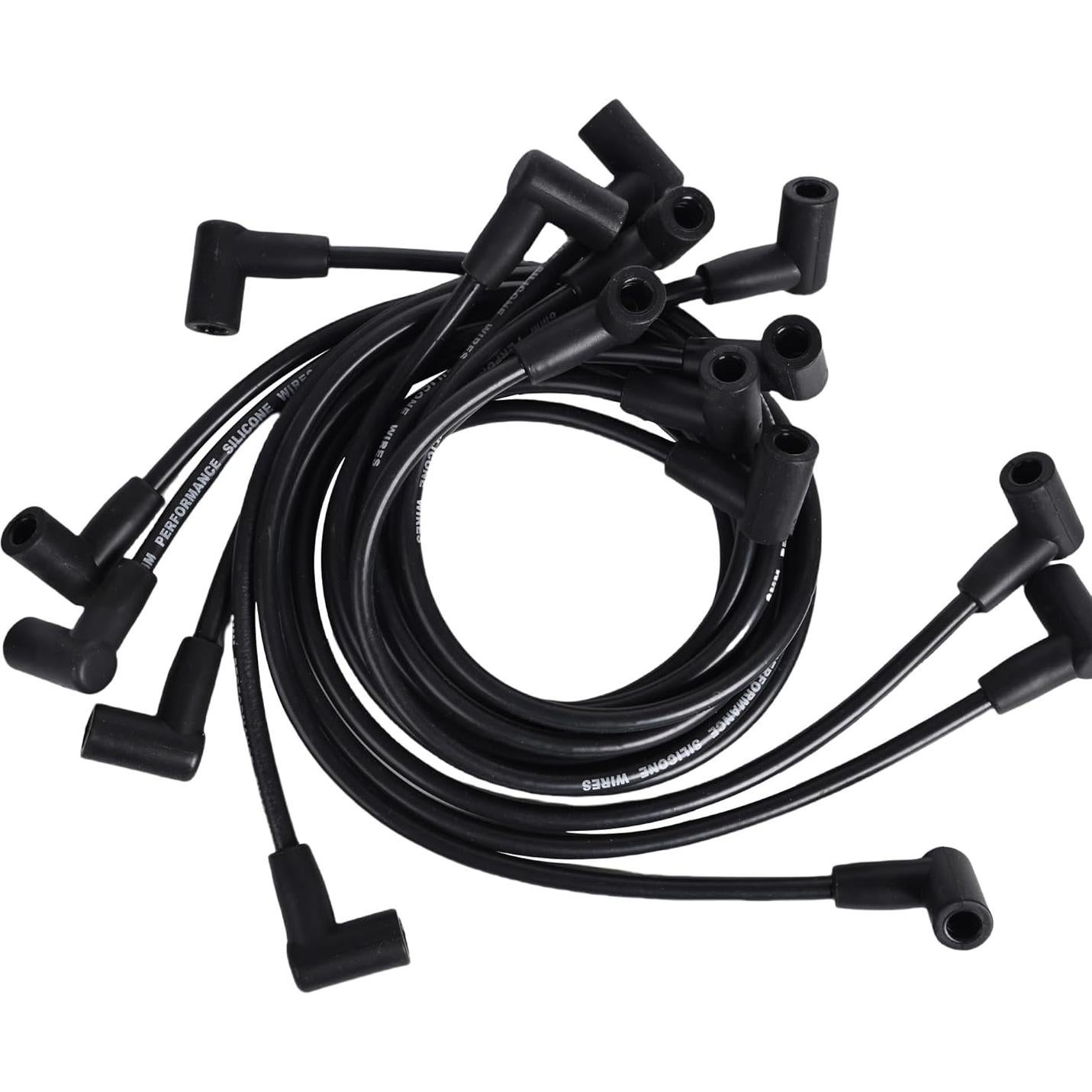 Juego de Cables de Bujía Silicona RLP 8mm Negro para Chevy GMC