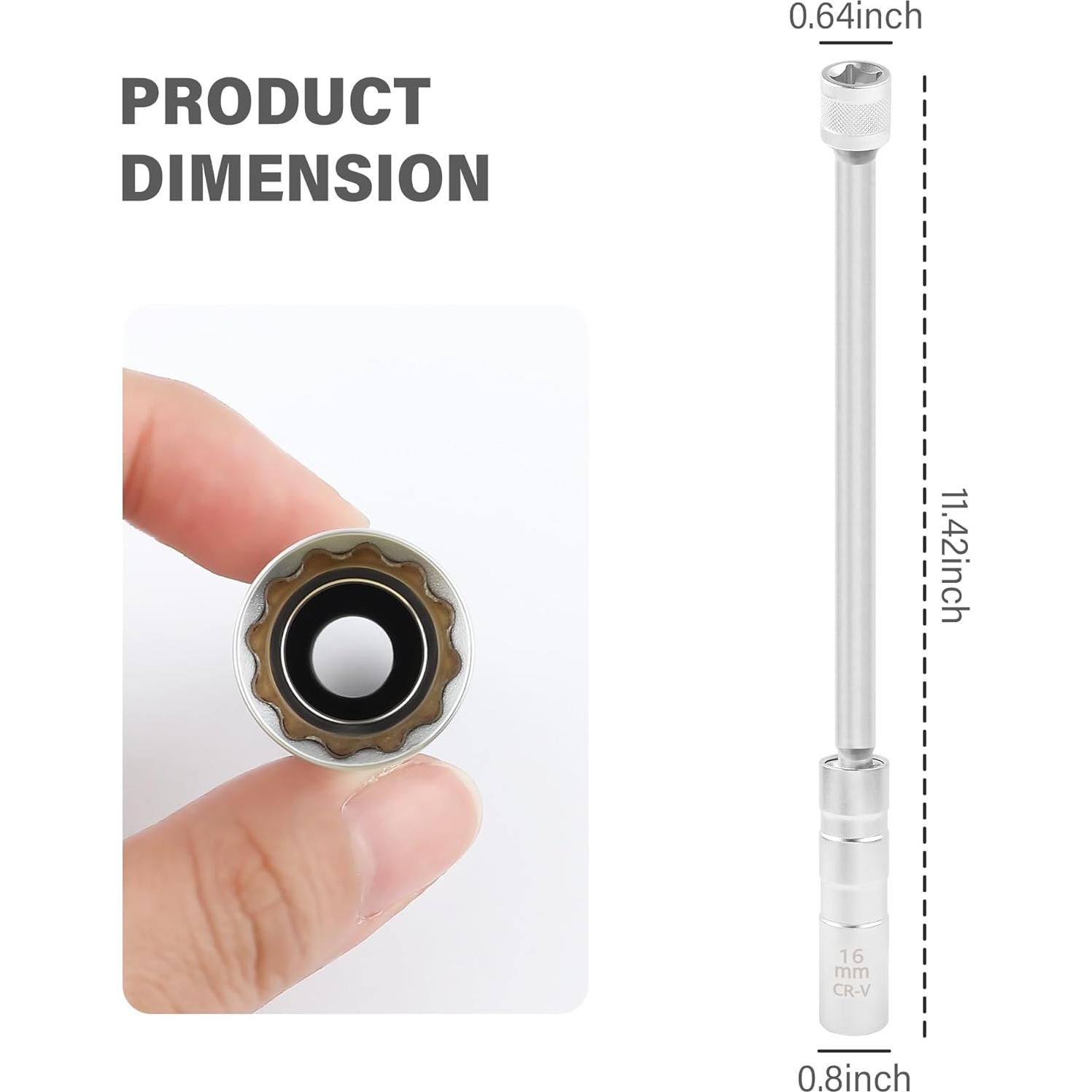 Juego de Llaves de Bujía Magnéticas IHOTDER 16mm 12 Puntos