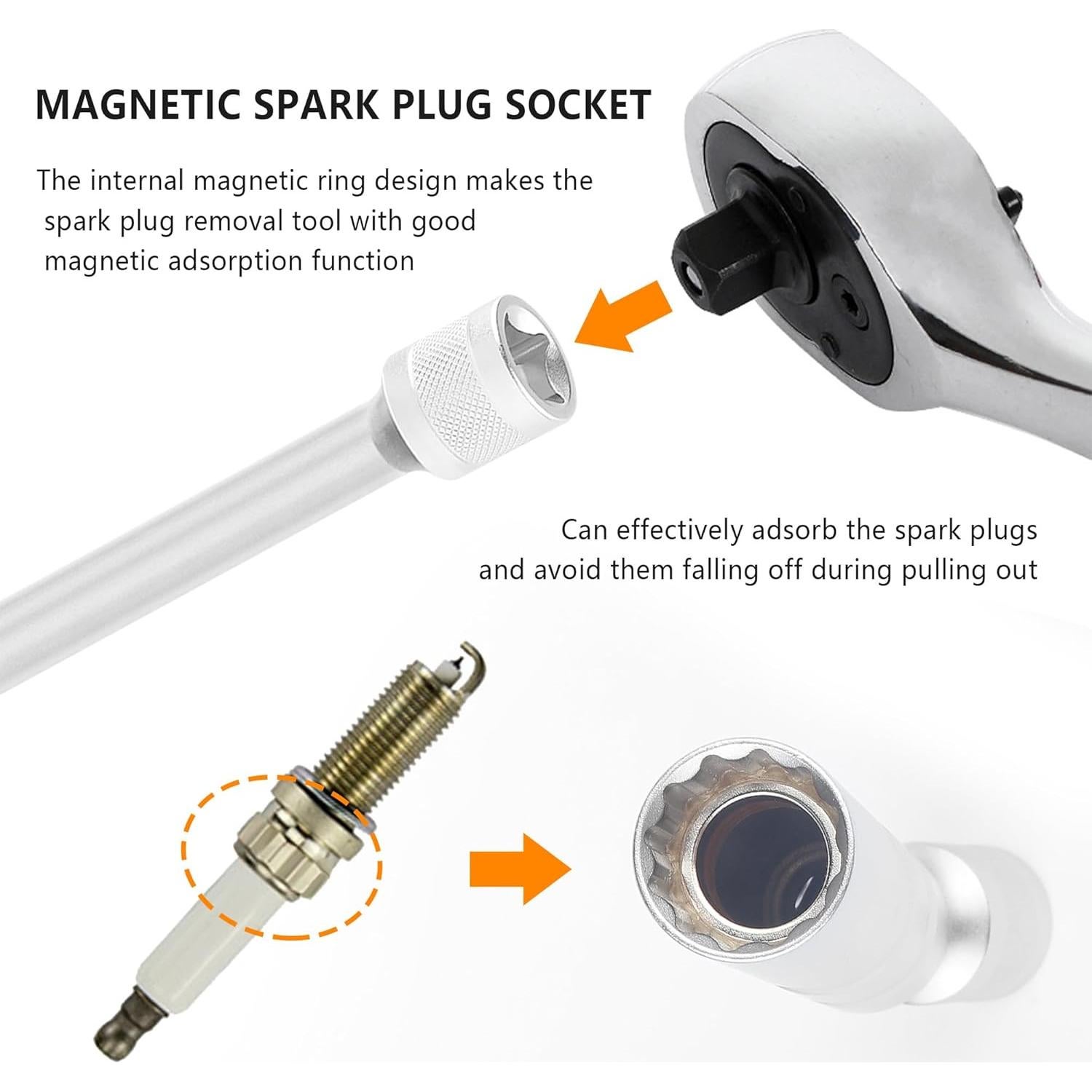 Juego de Llaves de Bujía Magnéticas IHOTDER 16mm 12 Puntos