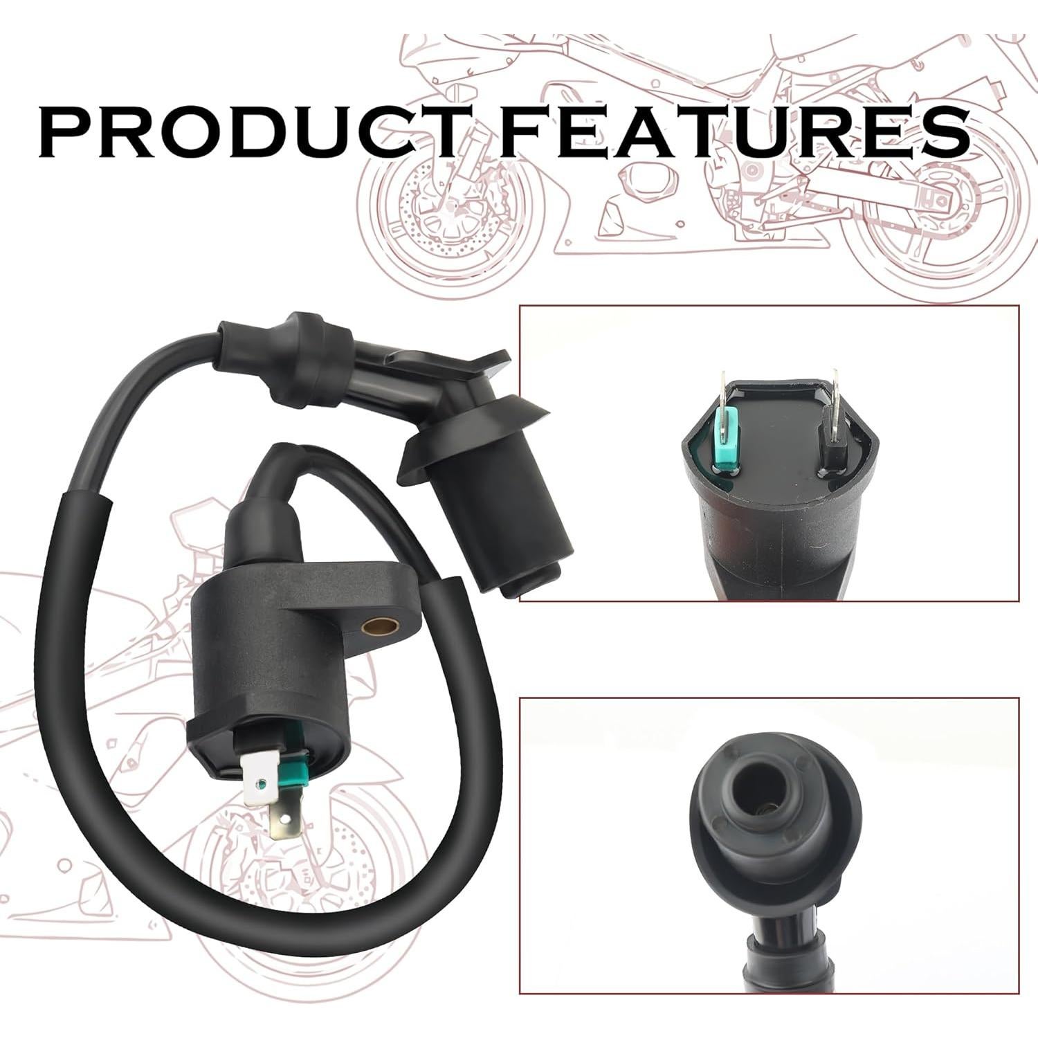 Juego Bobina de Encendido GY6 + Bujía A7TC 50cc-150cc