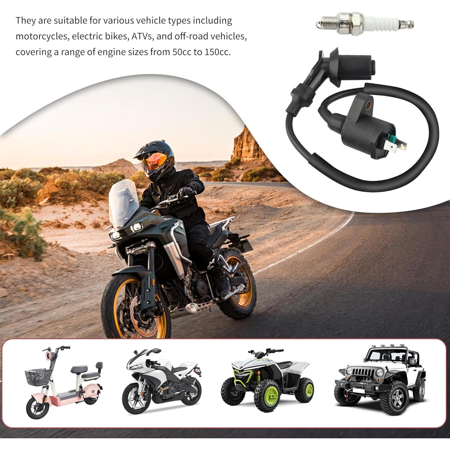 Juego Bobina de Encendido GY6 + Bujía A7TC 50cc-150cc