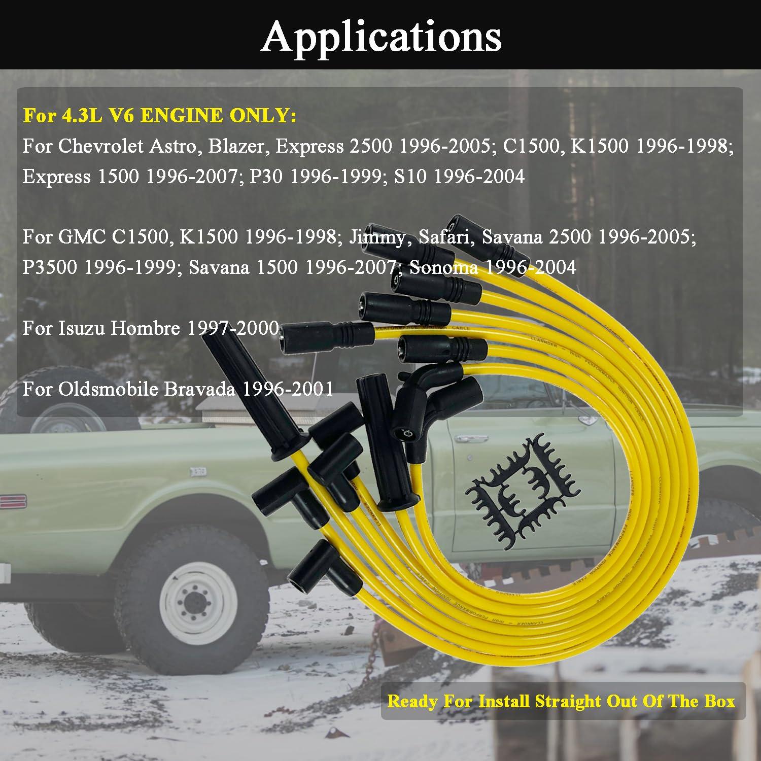 Juego de Cables de Bujía 8mm Llannder para V6 4.3L Chevy/GMC