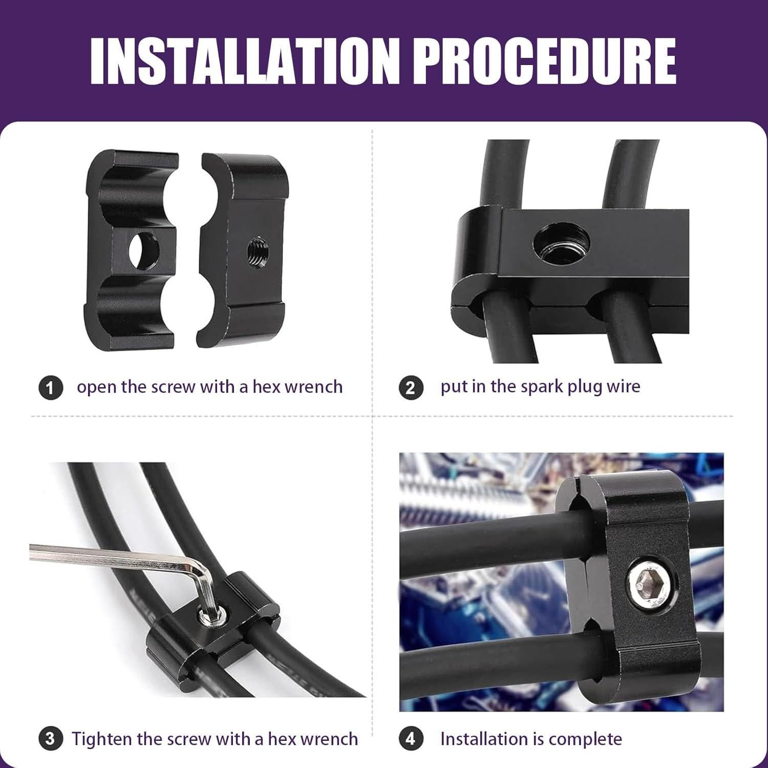 Pack 12 Retenedores de Cable de Bujía Yumfugu - Universal