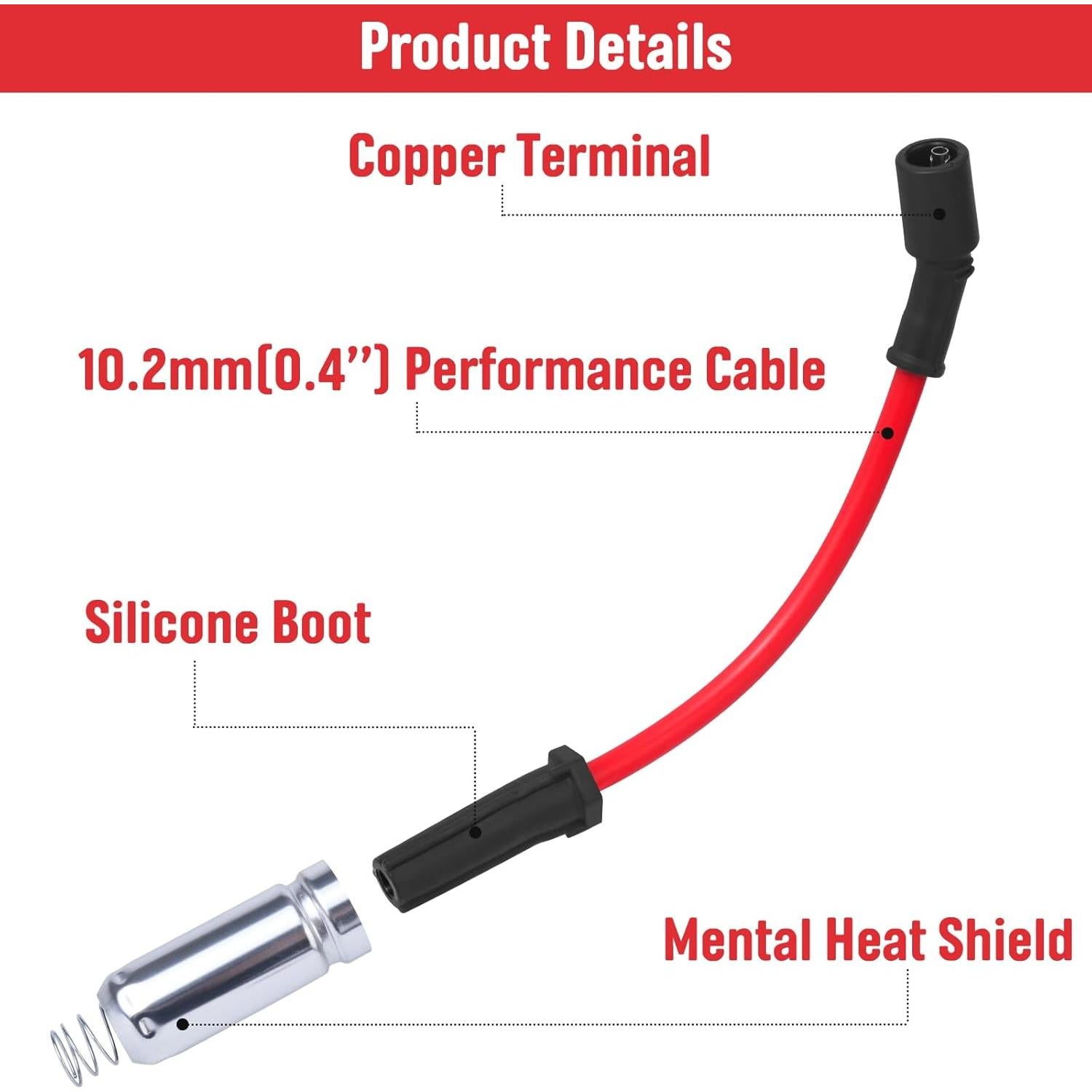 Juego de Cables de Bujías Ozikutech Alto Rendimiento V8