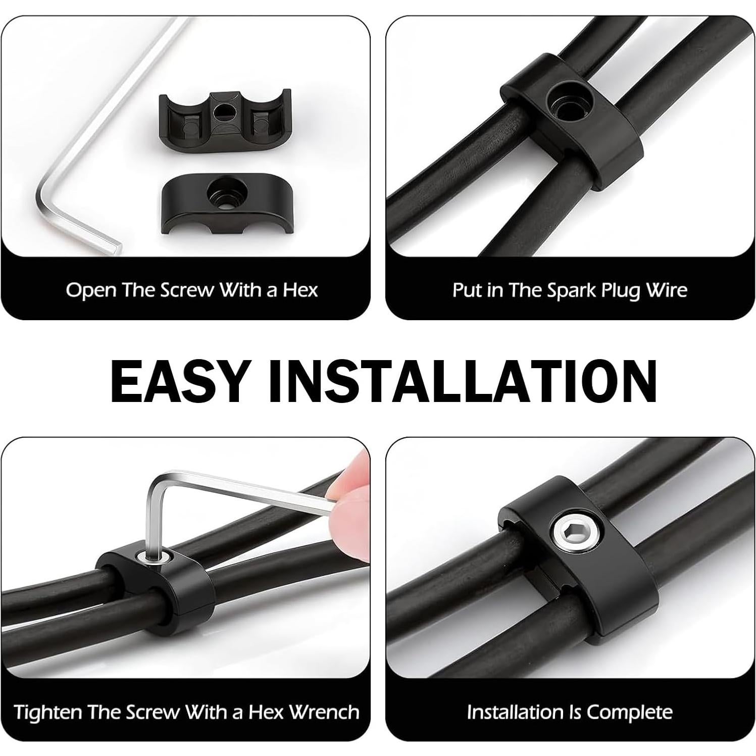 Separadores de Bujías Shakas 12 PCS para Cables 7-8 mm