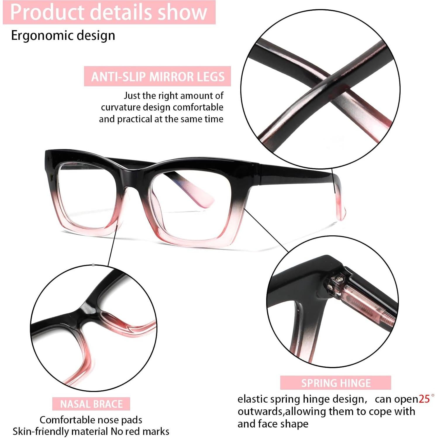 Paquete de 6 Gafas de Lectura ZOECENT con Bloqueo Luz Azul