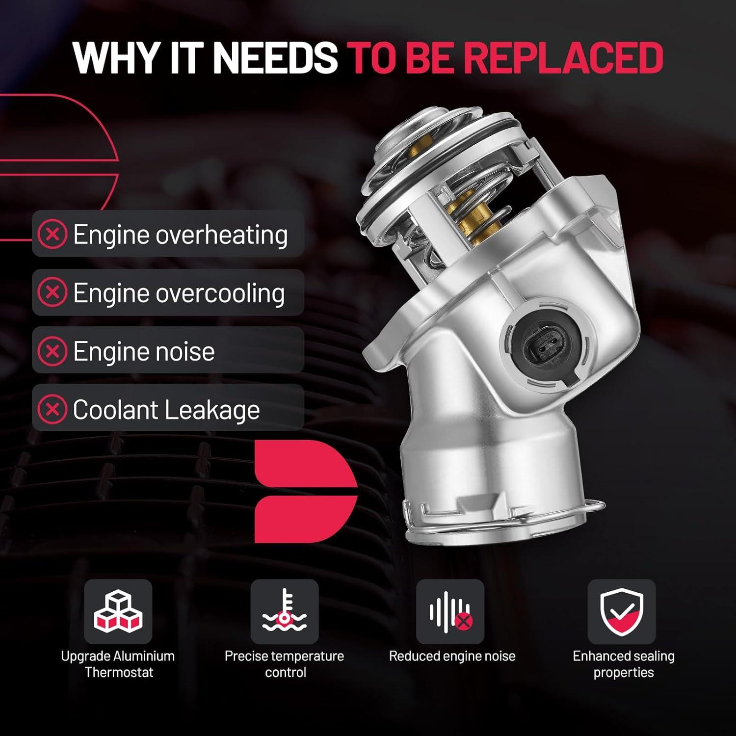 Carcasa de Termostato de Refrigerante BDFHYK 34704 Aluminio