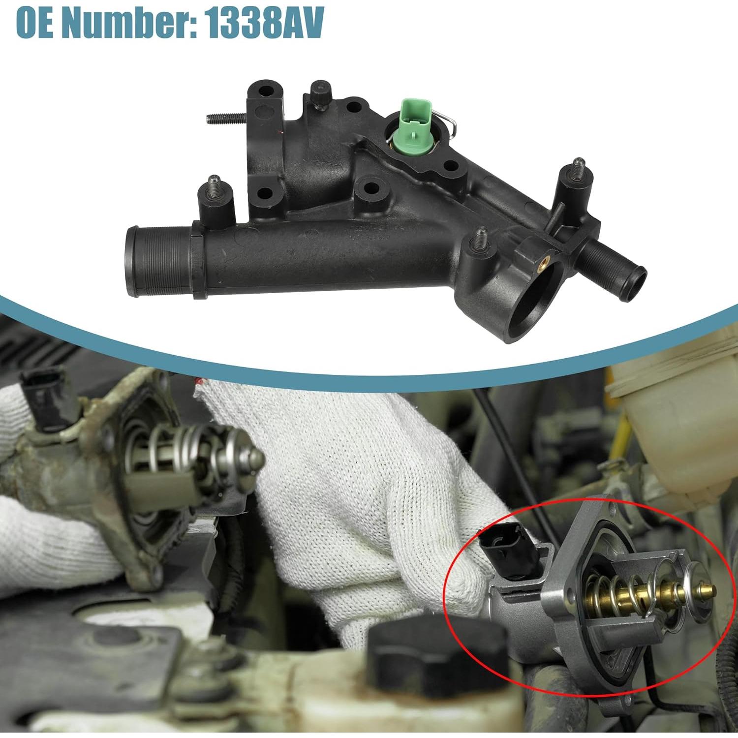 Carcasa de Termostato uxcell 1338AV para Peugeot 307 2005-2008