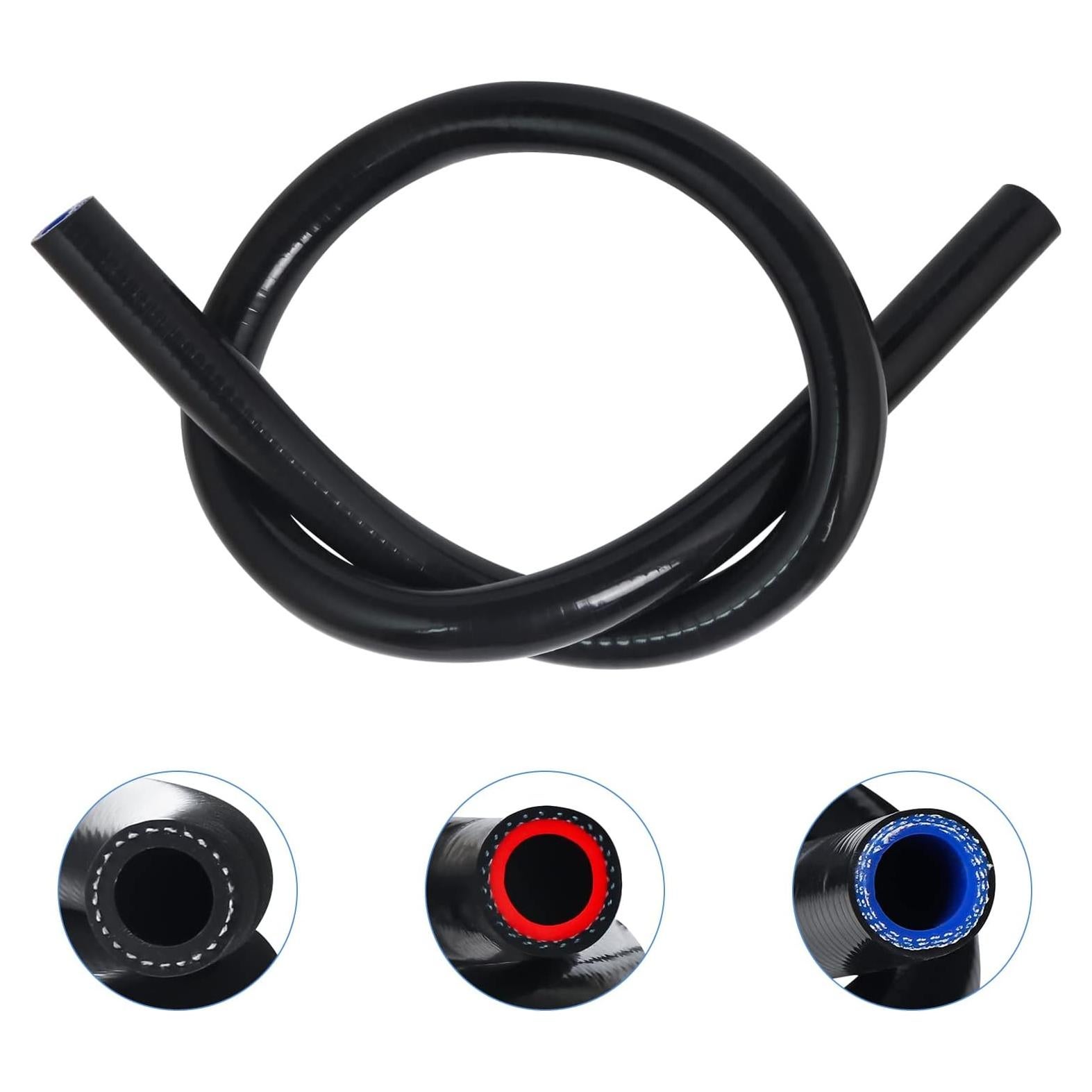 Manguera de Calefacción Silicona KDP 1/4" ID 1.5M Reforzada