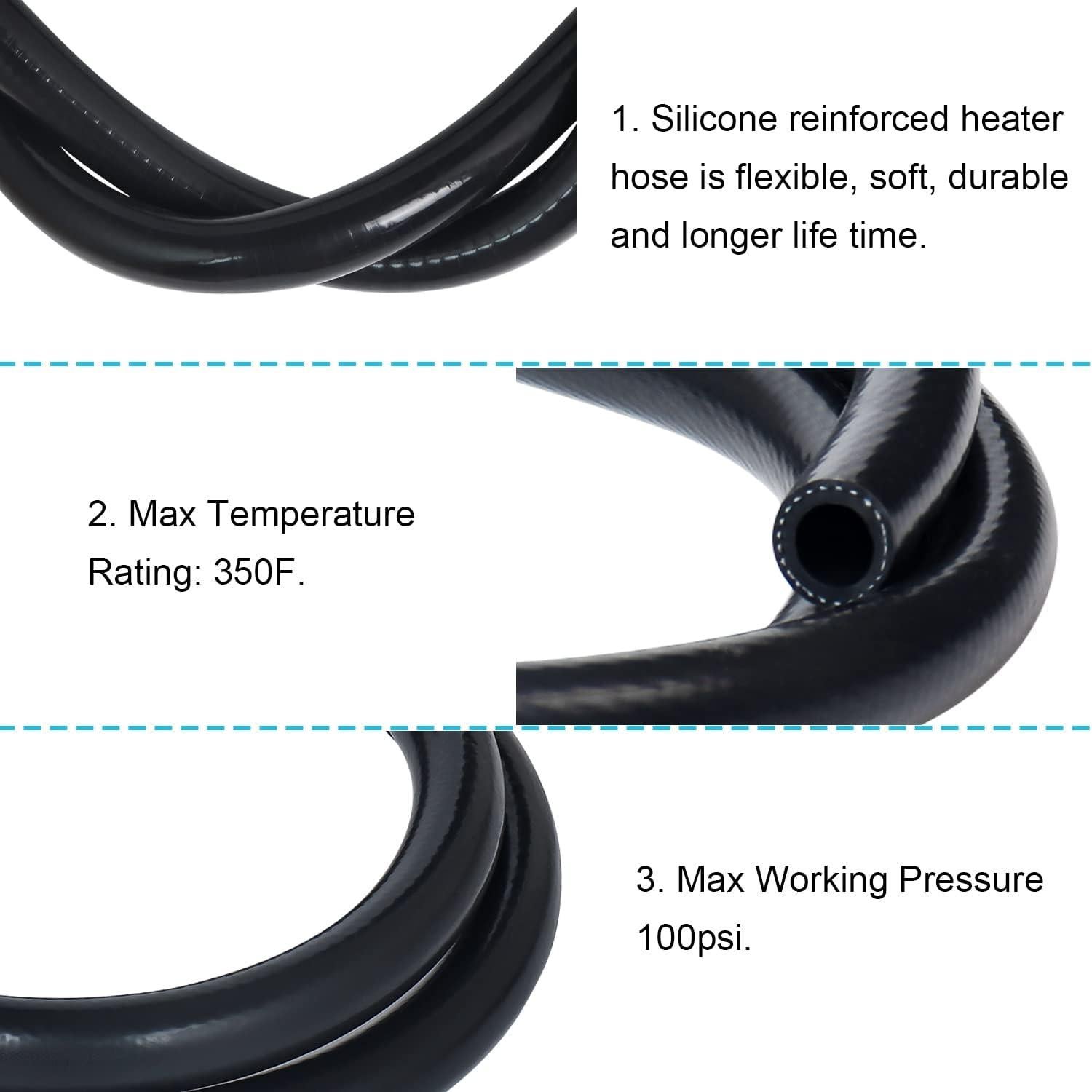 Manguera de Calefacción Silicona KDP 1/4" ID 1.5M Reforzada