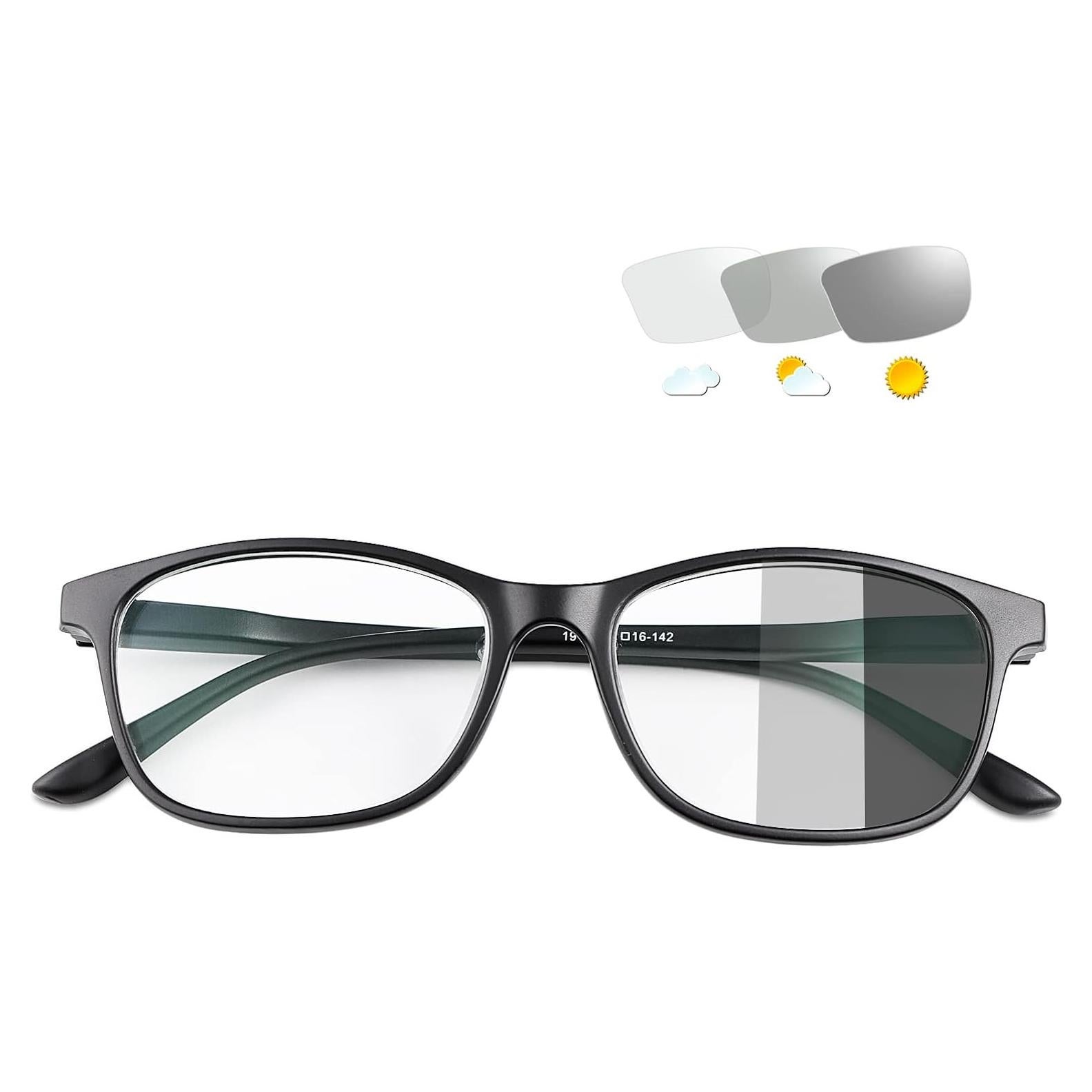 Gafas Fotoquímicas TR90 -2.25 Unisex Anti UV Negro