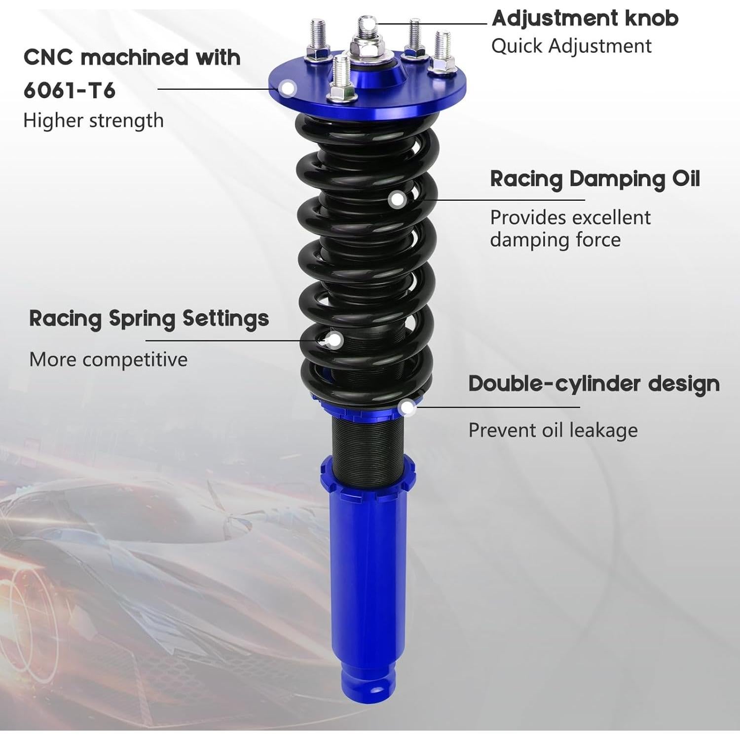 Amortiguadores Ajustables BHB para Honda Accord 2003-2007