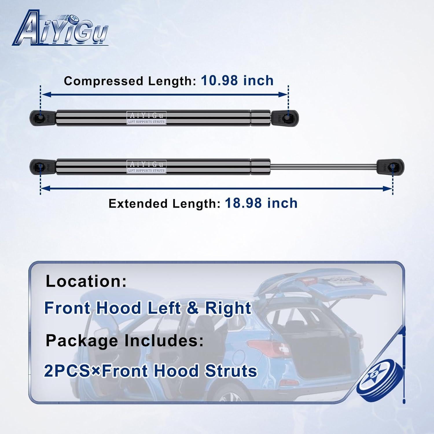 Amortiguadores de Capó AiYiGu 2002-2013 Dodge Ram 1500/2500/3500