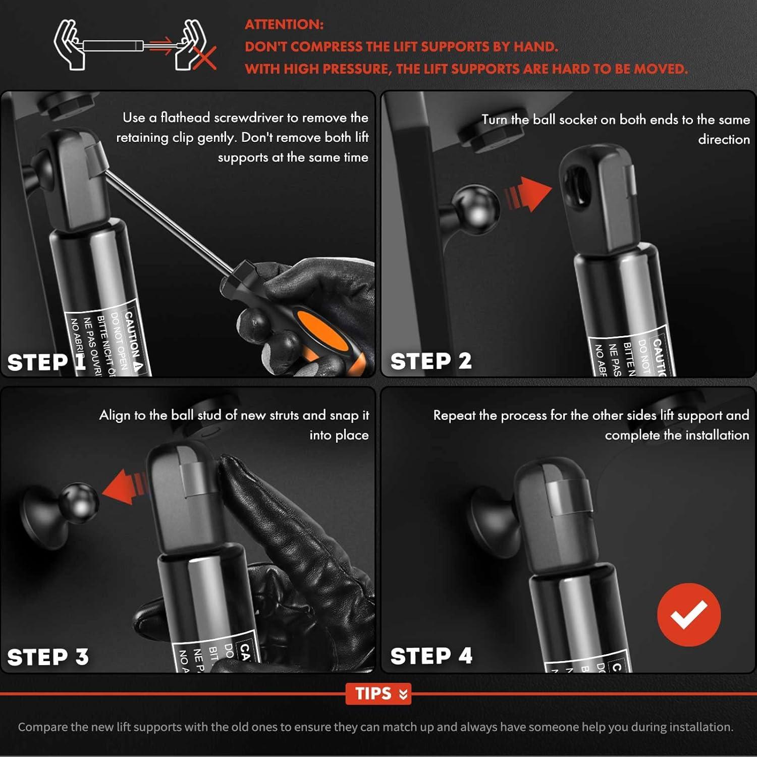 Soportes de Elevación del Capó A-Premium para Dodge Ram 2002-2010