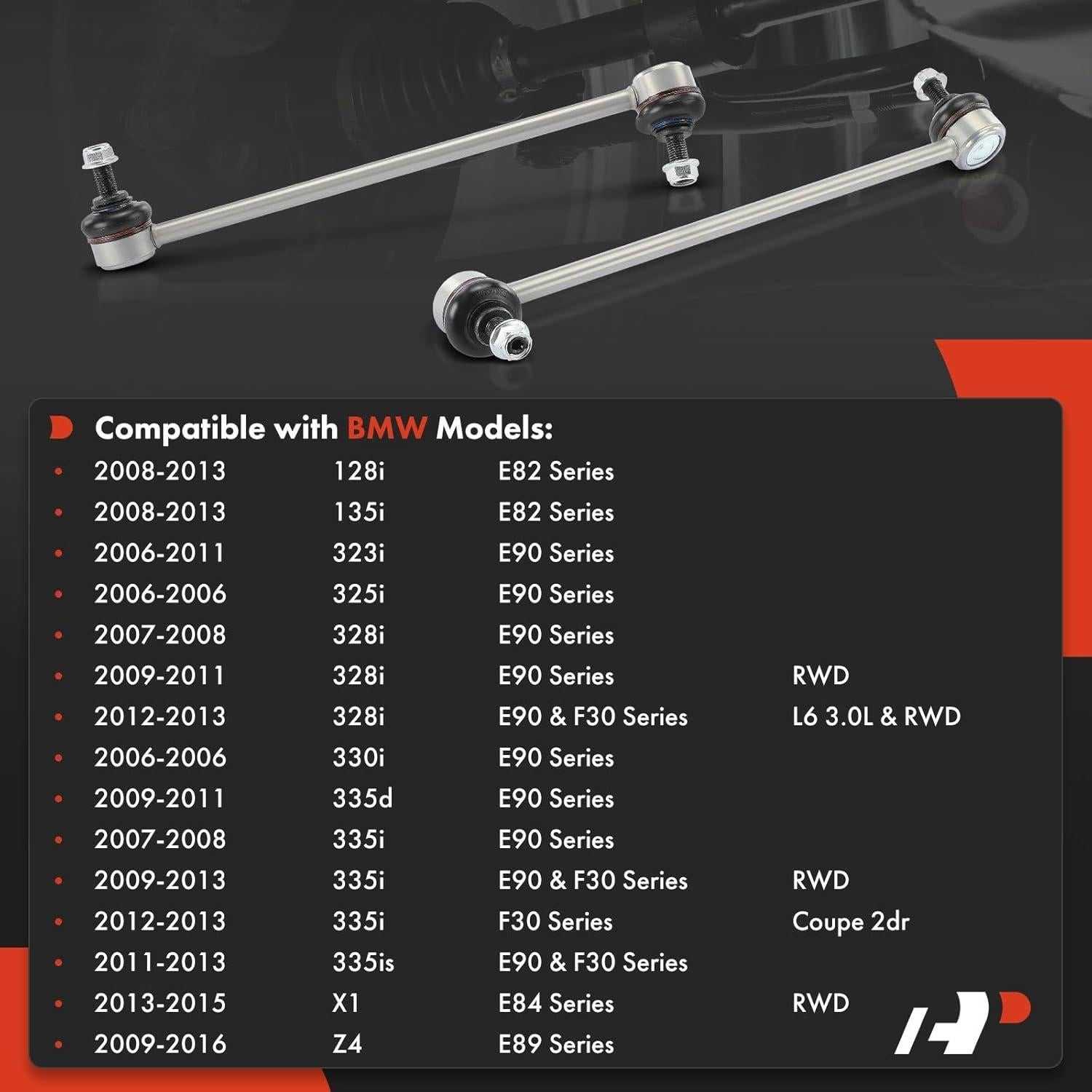 Enlaces de Barra Estabilizadora Delantera A-Premium para BMW RWD