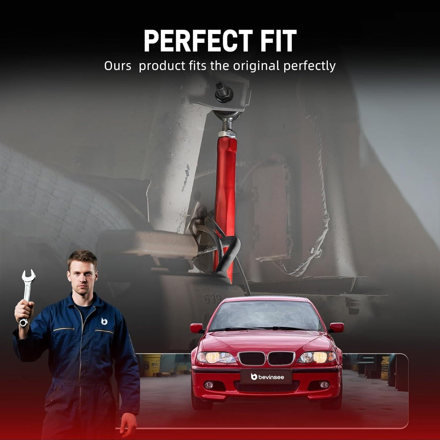 Kit de suspensión ajustable Bevinsee para BMW E46/Z4, aluminio rojo