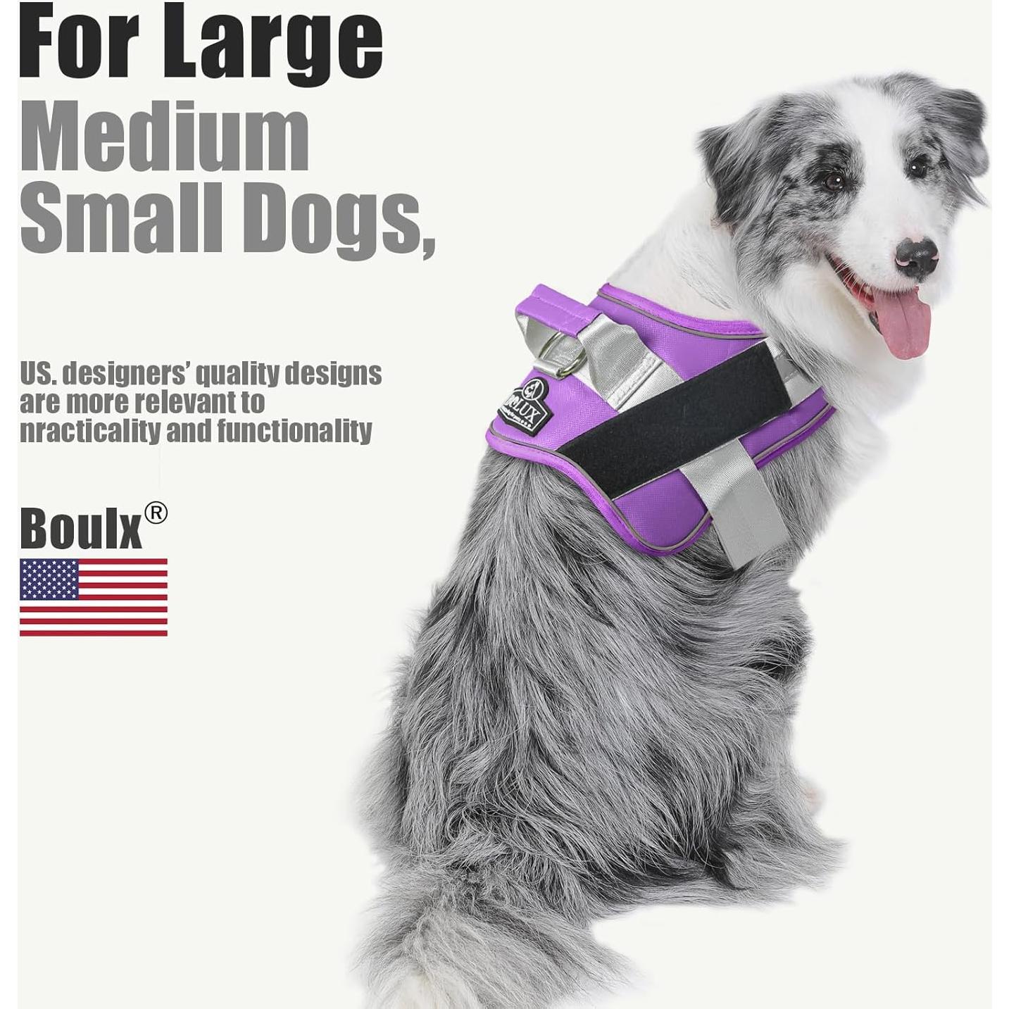 Arnés para Perros Bolux Mediano Lavanda Ajustable Reflectante