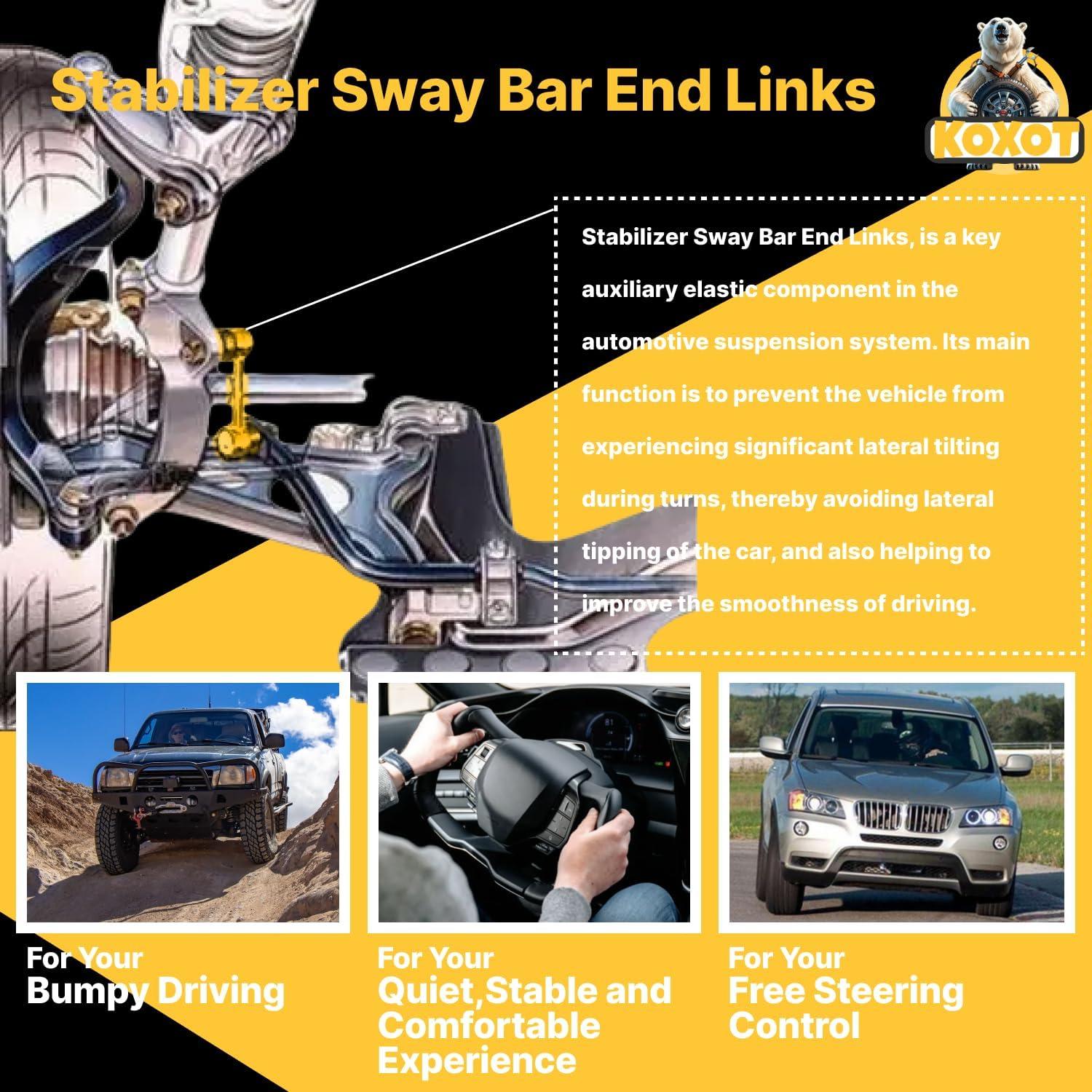 Enlace de Barra Estabilizadora Frontal Koxot K750798 para Ford Mustang 2015-2022