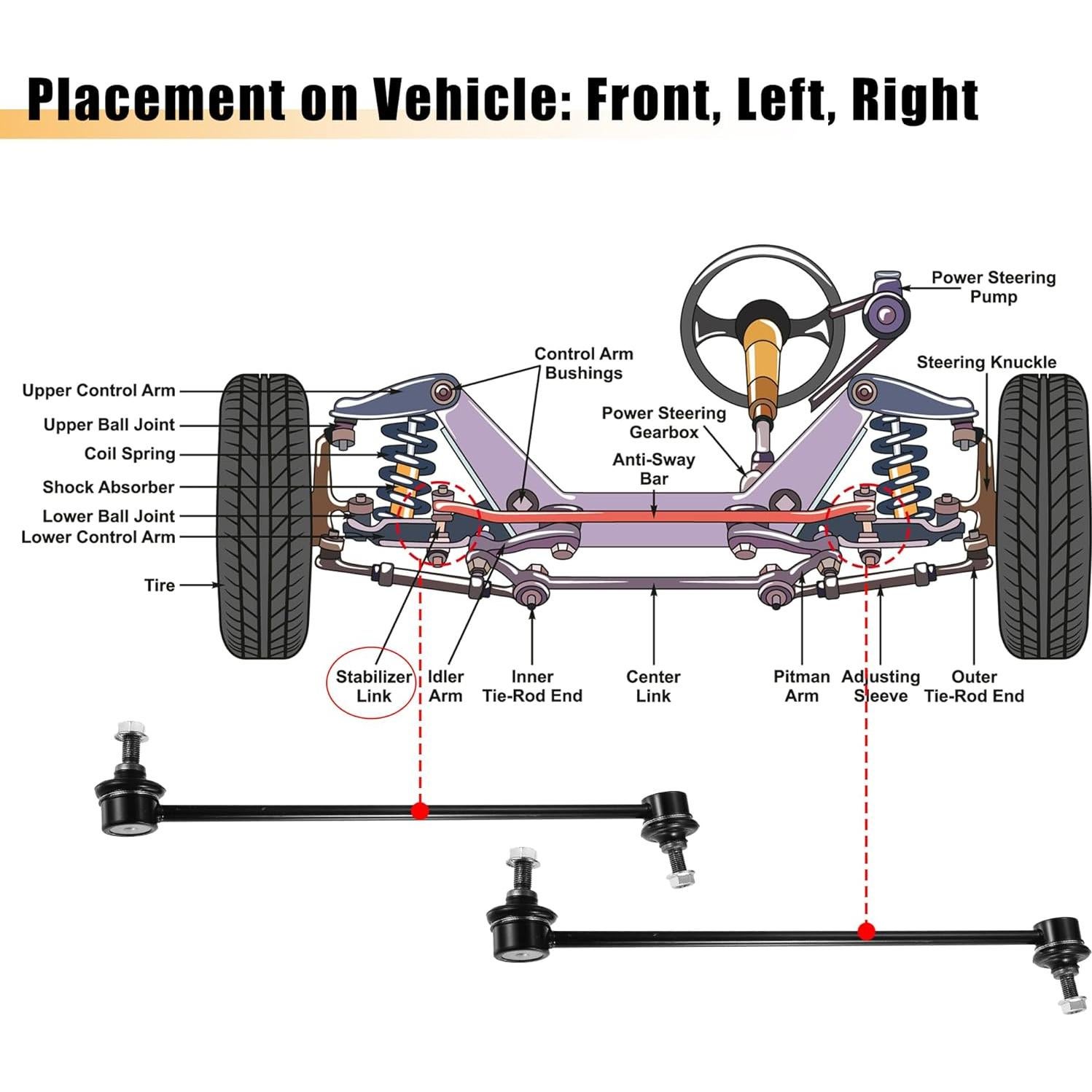 Enlaces de Barra Estabilizadora Delantera X AUTOHAUX para Honda