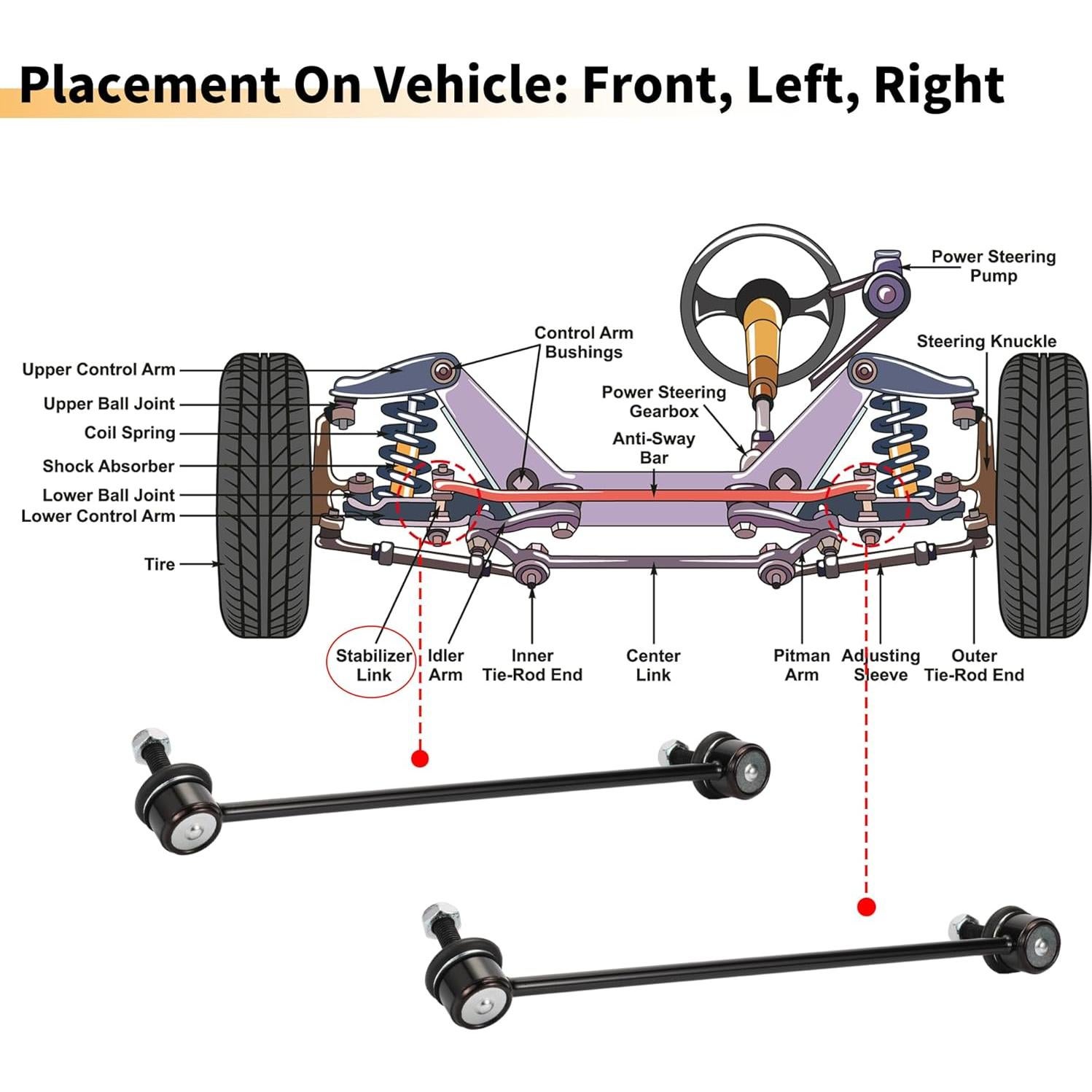 Enlaces de Barra Estabilizadora Delantera X AUTOHAUX para Peugeot y Citroen