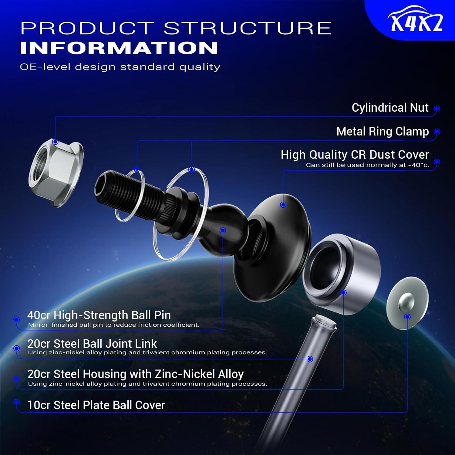 Enlace de Barra Estabilizadora Delantera X4XZ K750574 para Toyota Sienna 2011-2020