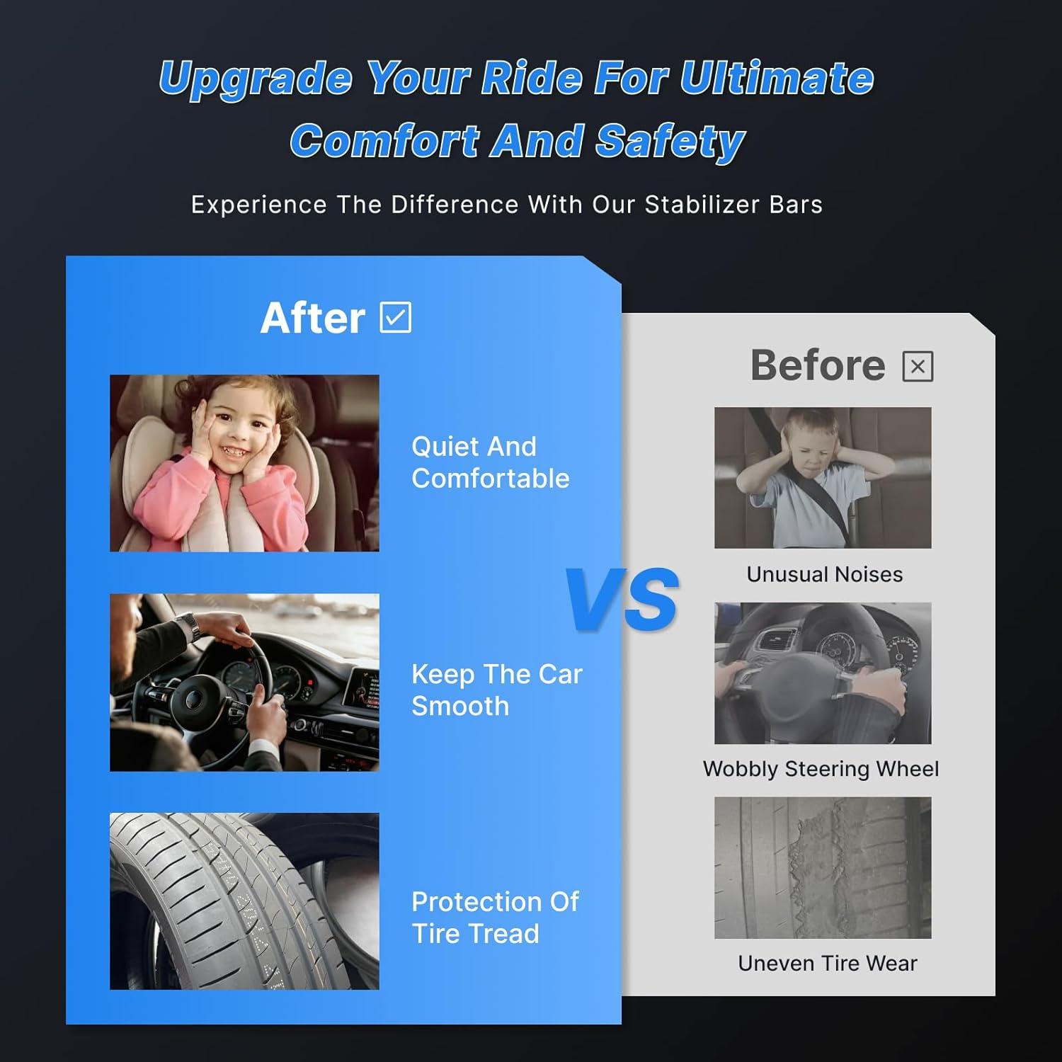 Enlaces de Barra Estabilizadora Frontal Hunqoeit K750123 2 Pcs