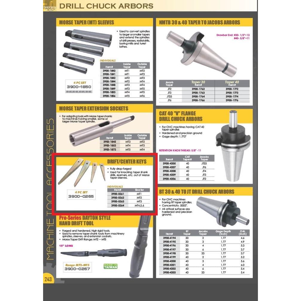 Juego de Llaves de Deriva HHIP 4 Piezas MT1 a MT6
