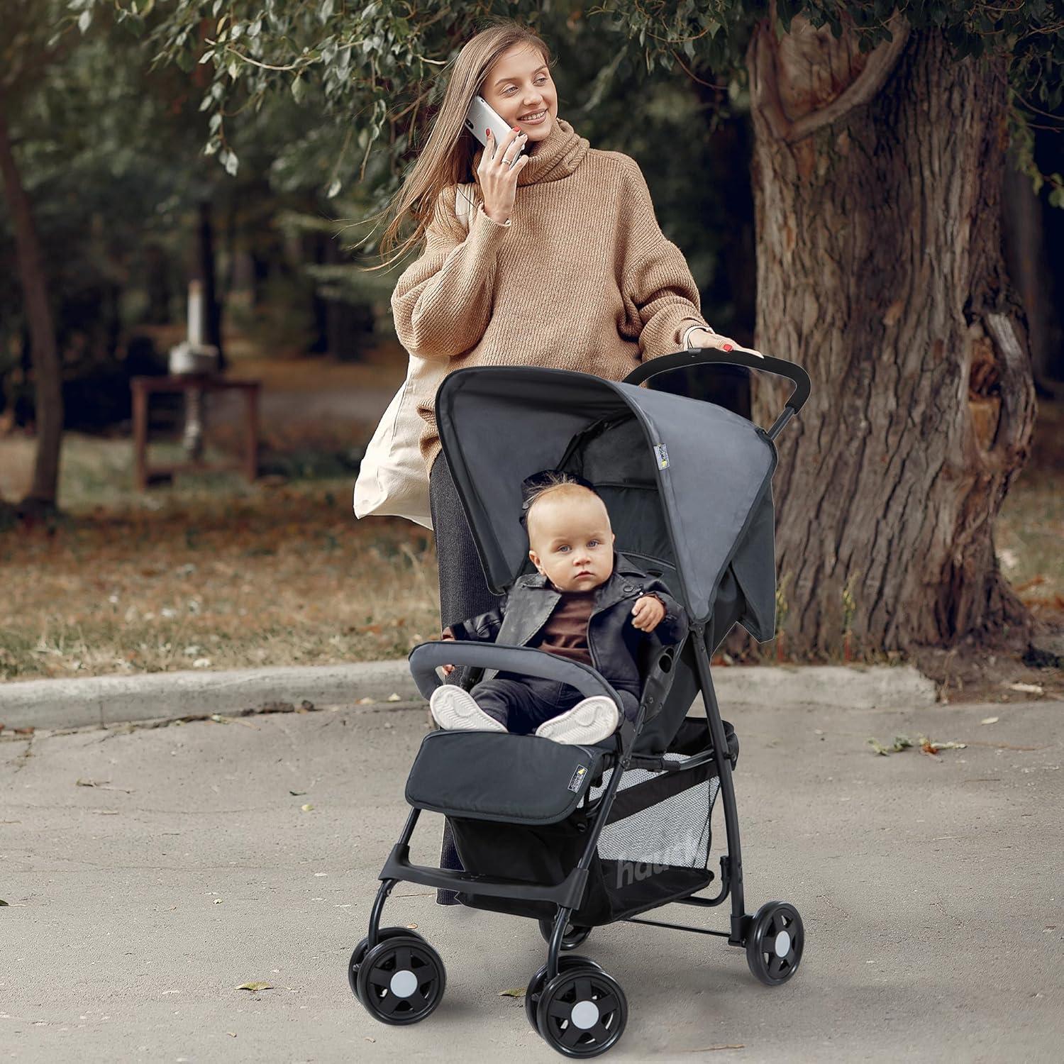 Cochecito Hauck 171424 Plegable Ligero 5 Puntos Carbón