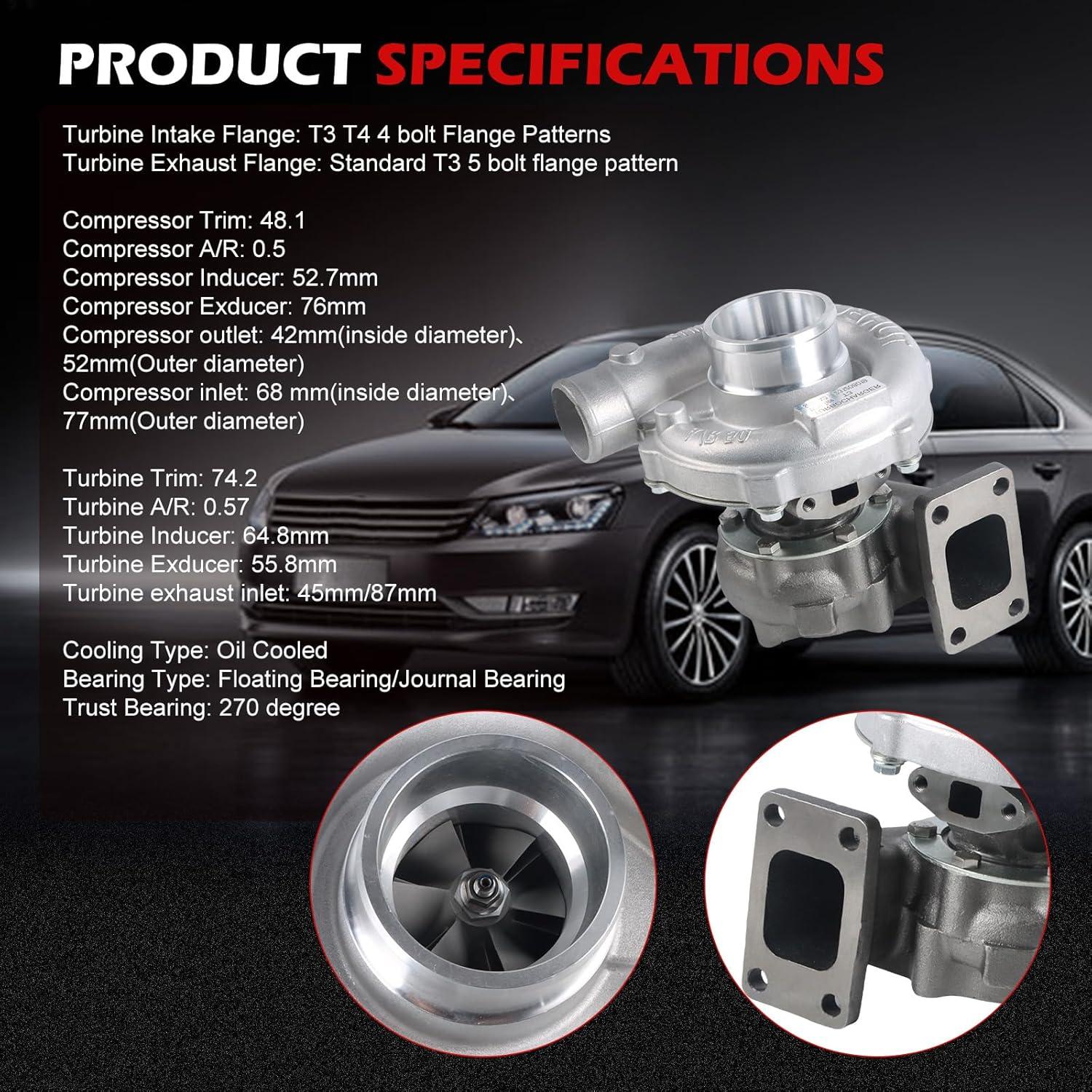 Turbo Turboalimentador Autodevil T3/T4 400HP 1.5L-2.5L