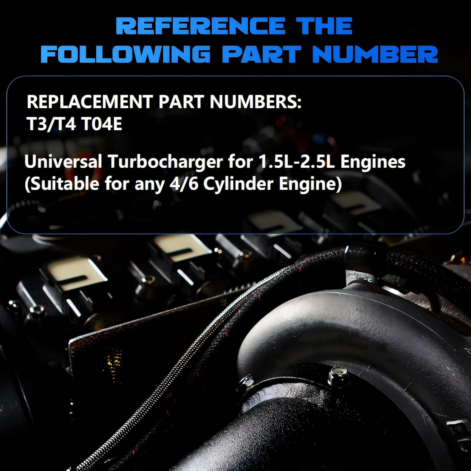 Turboalimentador Universal YOMALL T3 T4 T04E 400HP 1.5L-2.5L