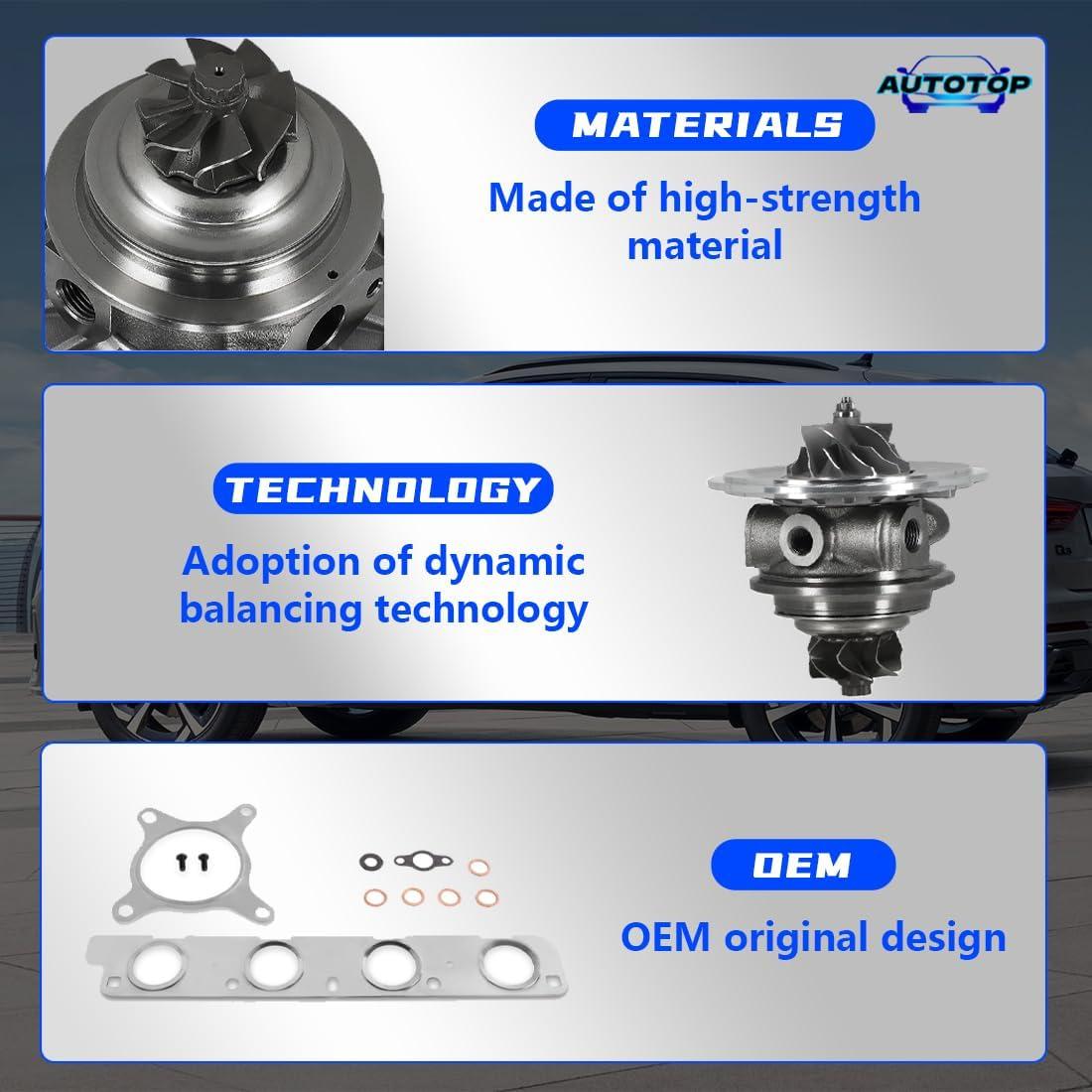 Turbocompresor AUTOTOP K03 para Audi A3 Q3 y VW Jetta 2.0L