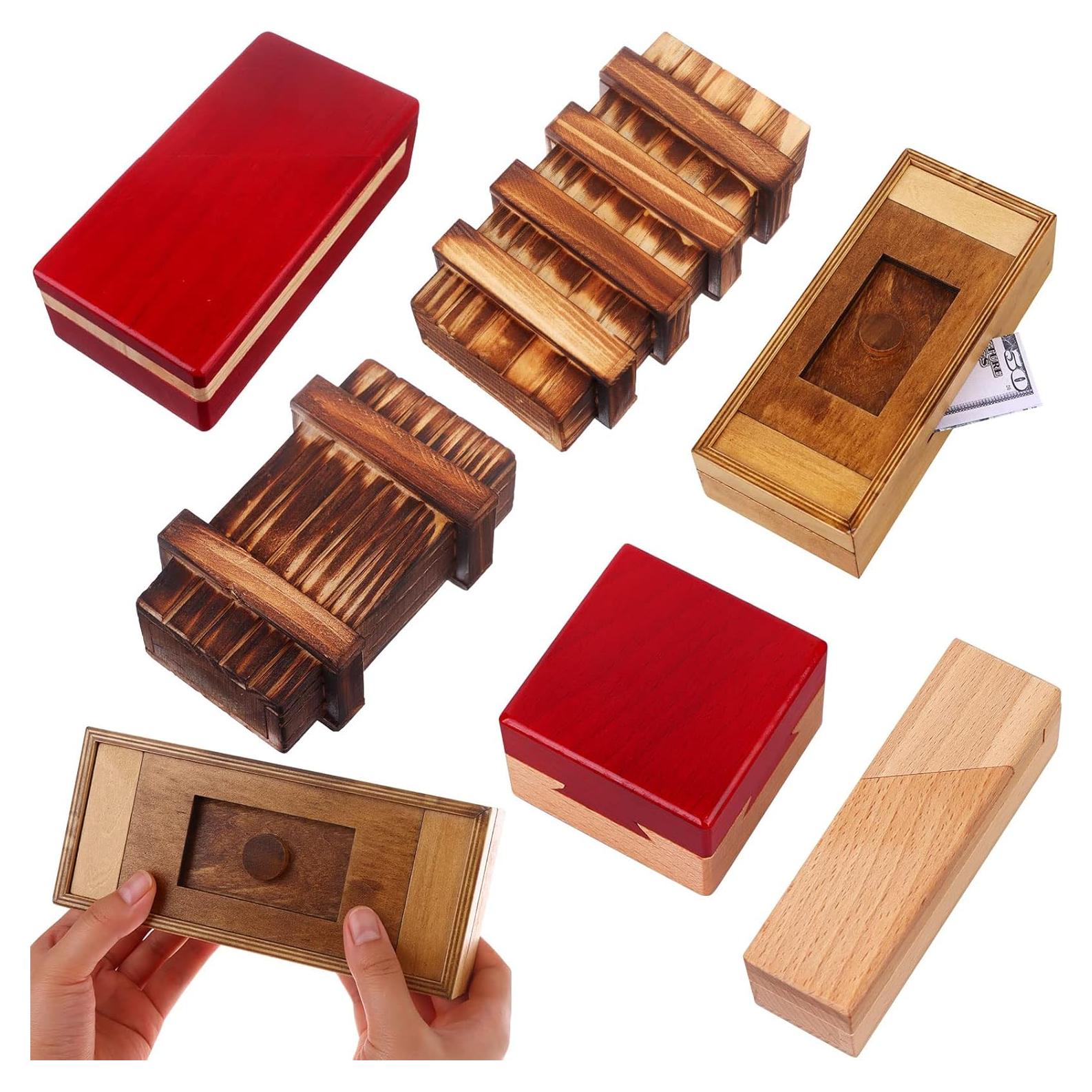 Caja de Rompecabezas Secreto de Madera YIXA 6 Piezas 3D