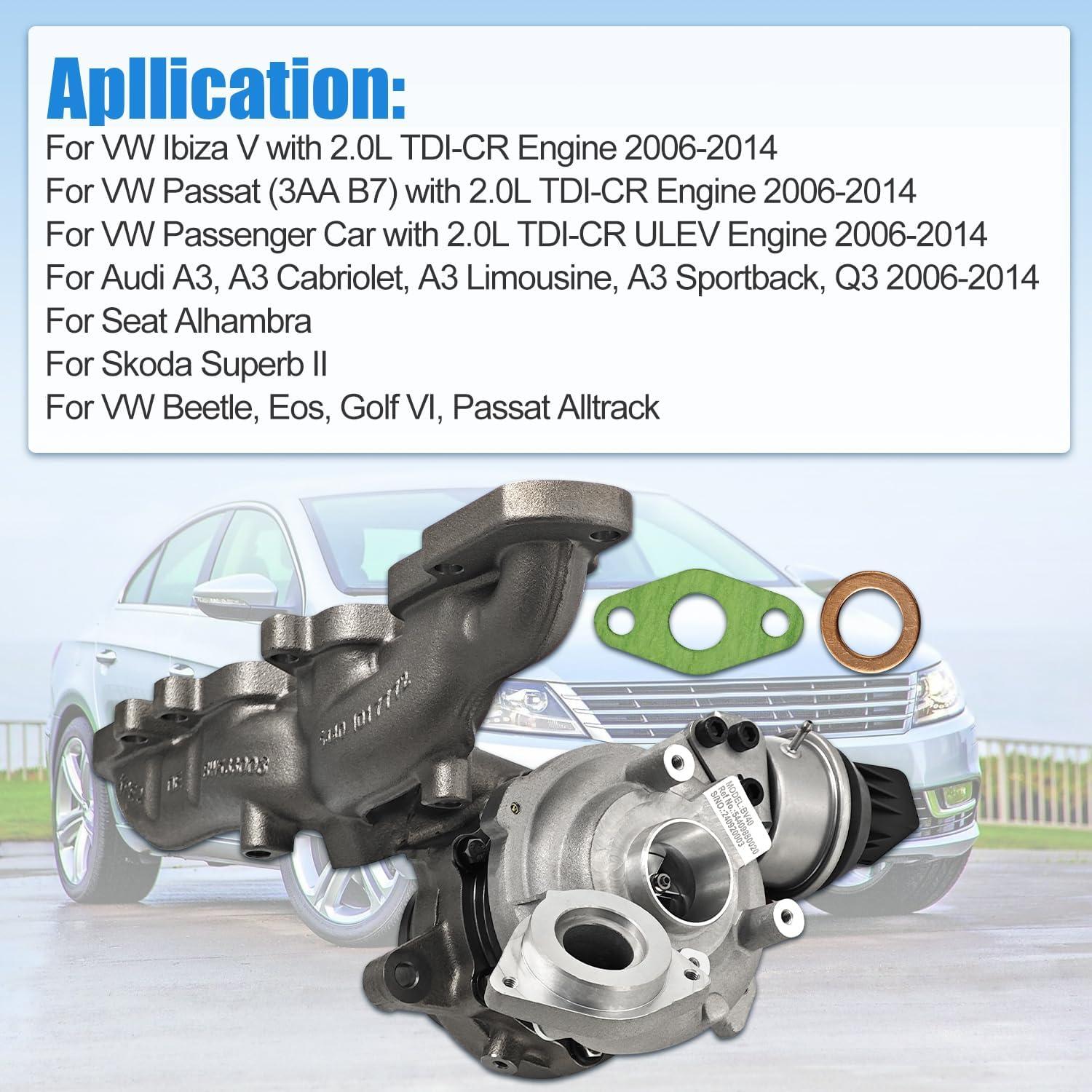 Turboalimentador VANPERT 03L253010J para VW Passat/Audi A3/Q3 2006-2014