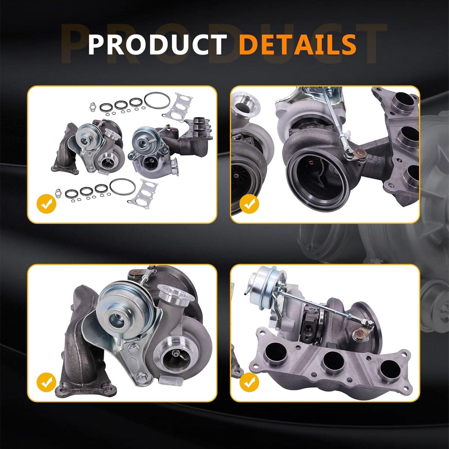 Turbocompresor Doble Topaz N54 TD03 para BMW 335i 2006-2010