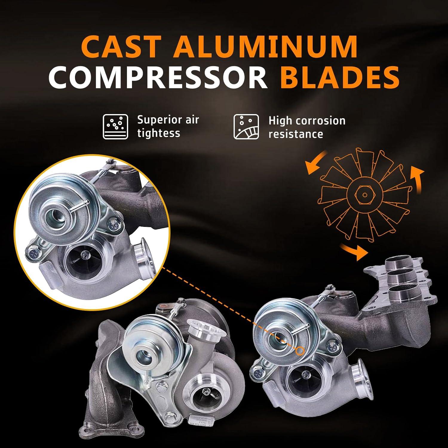 Turbocompresor Doble Topaz N54 TD03 para BMW 335i 2006-2010