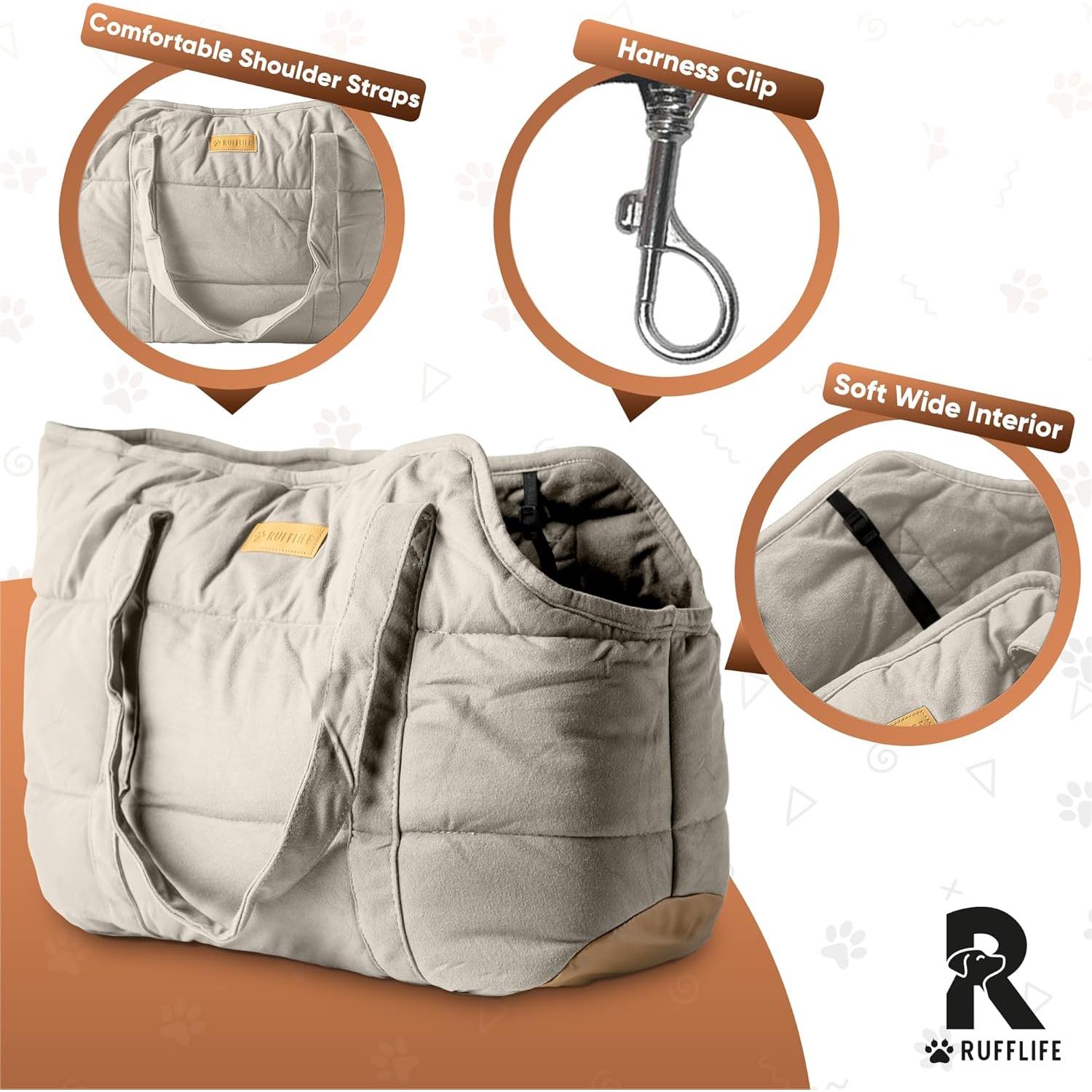 Bolso Transportador de Perro NoblePup Crema 6.8 kg Peluche