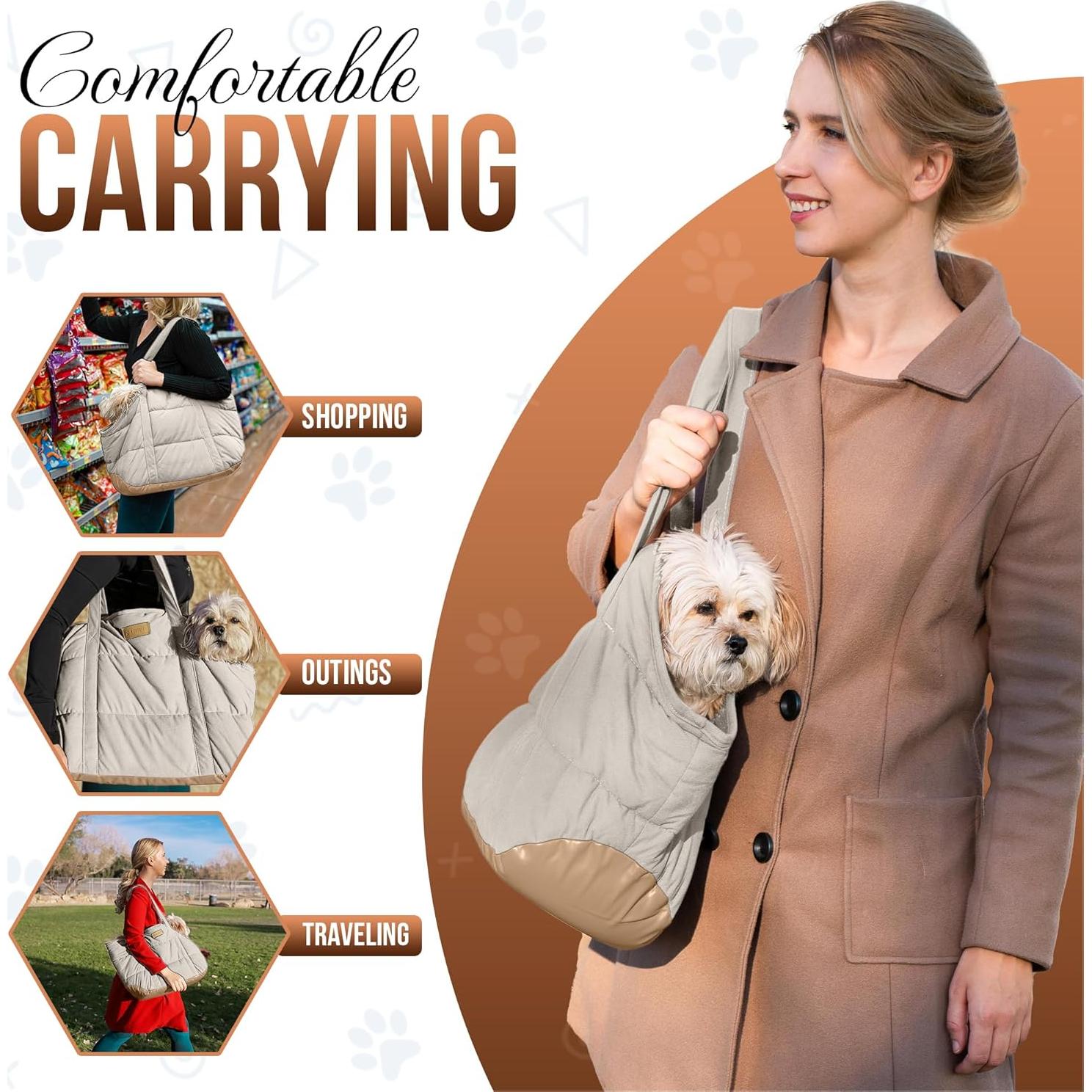 Bolso Transportador de Perro NoblePup Crema 6.8 kg Peluche