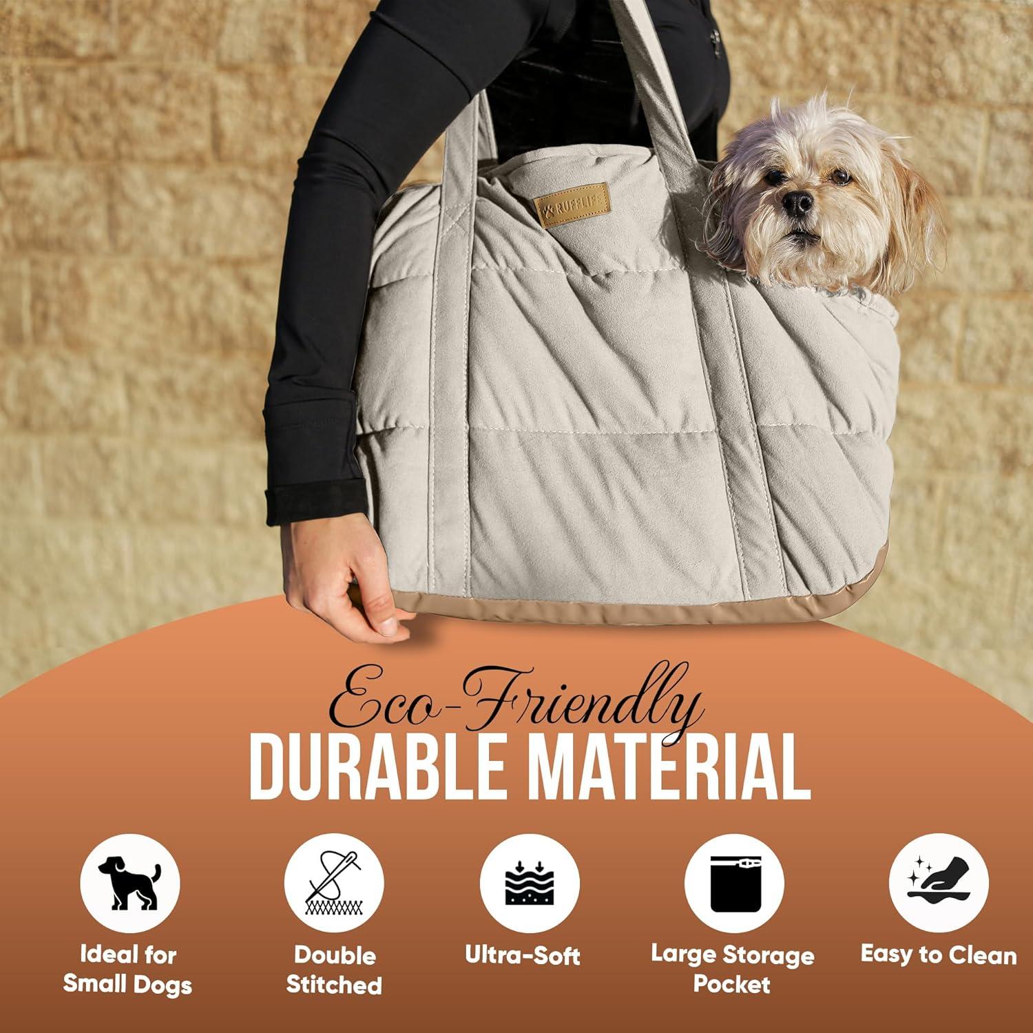 Bolso Transportador de Perro NoblePup Crema 6.8 kg Peluche