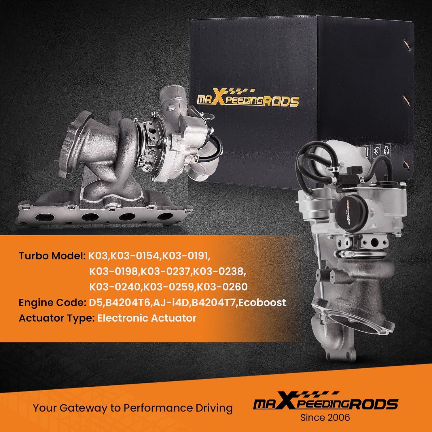 Turbo Turboalimentador maXpeedingrods K03 para Ford y Volvo