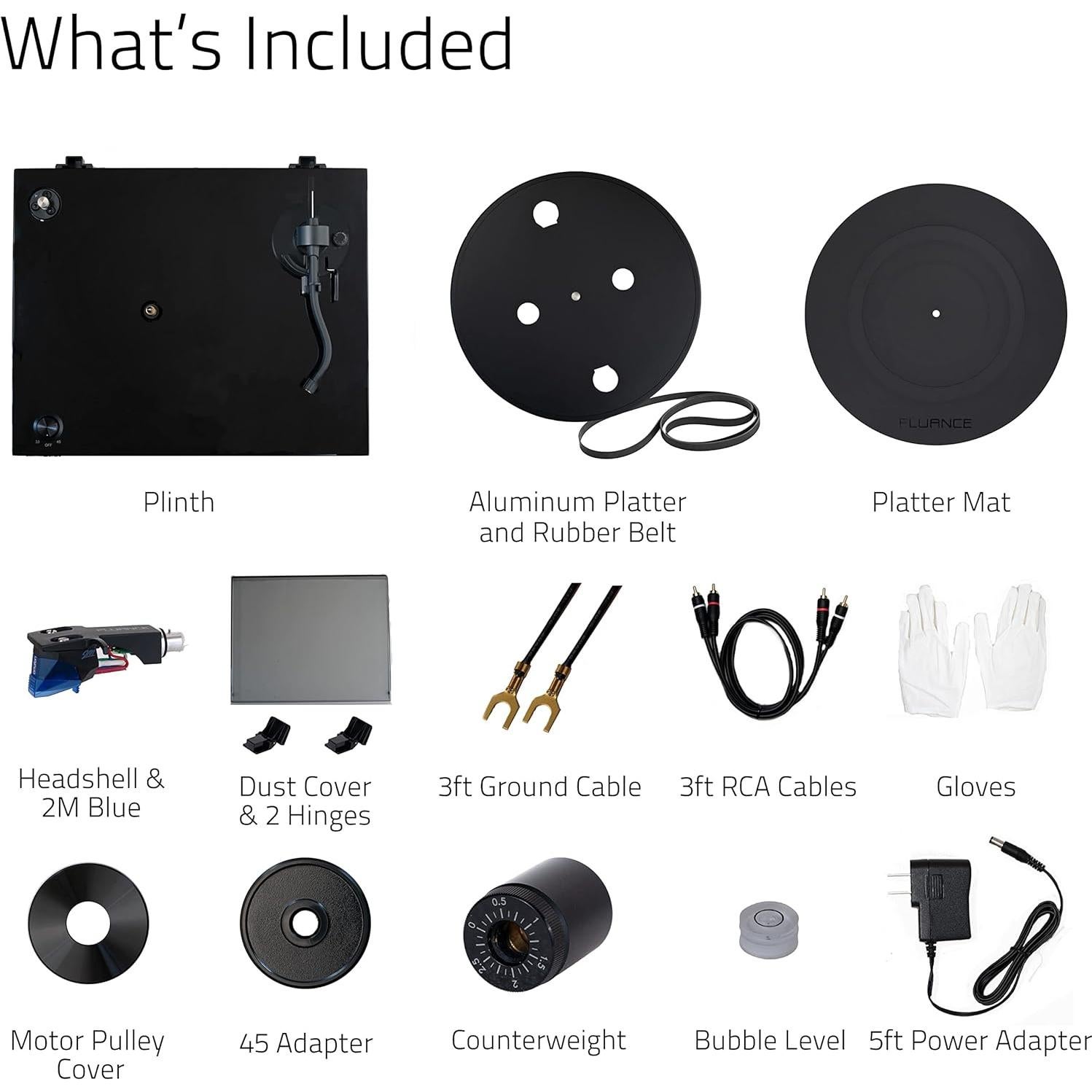 Tocadiscos Fluance RT84 Vinilo Ortofon 2M Blue Negro