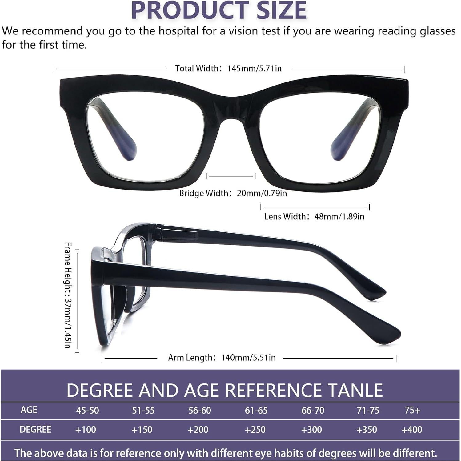 Gafas de Lectura SIGVAN 3 Piezas Estilo Oprah 3.5x