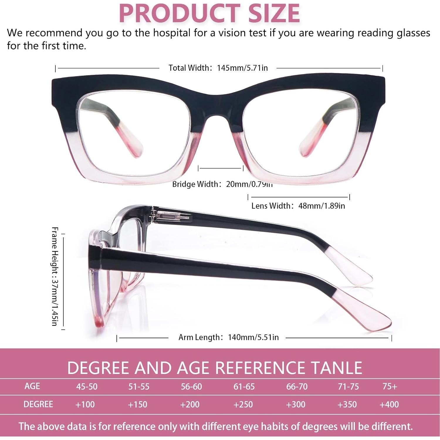 Gafas de Lectura SIGVAN 3.5x Estilo Oprah con Luz Azul