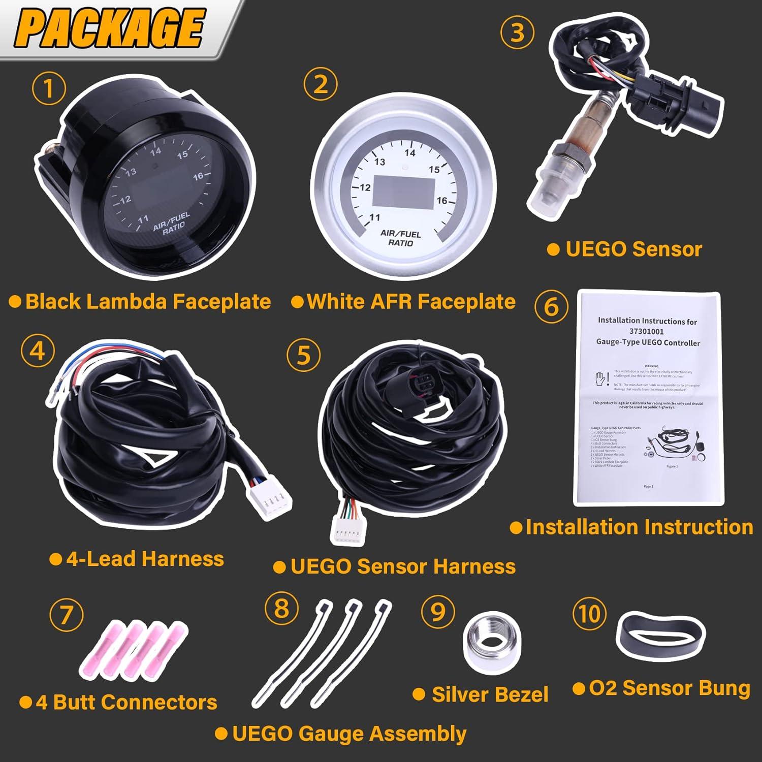 Medidor de Relación Aire/Combustible UEGO FHRHRY 52mm Digital